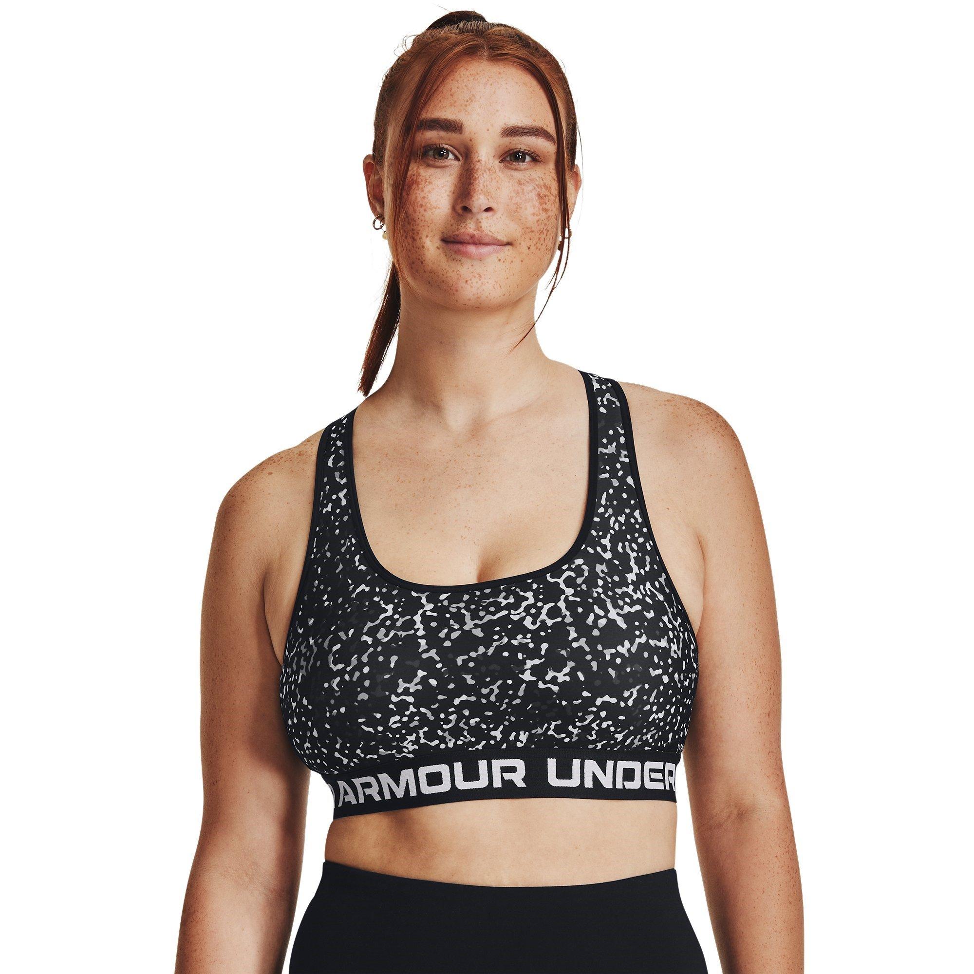 Black/White - Under Armour - Women's Medium Impact Sports Bra - 10