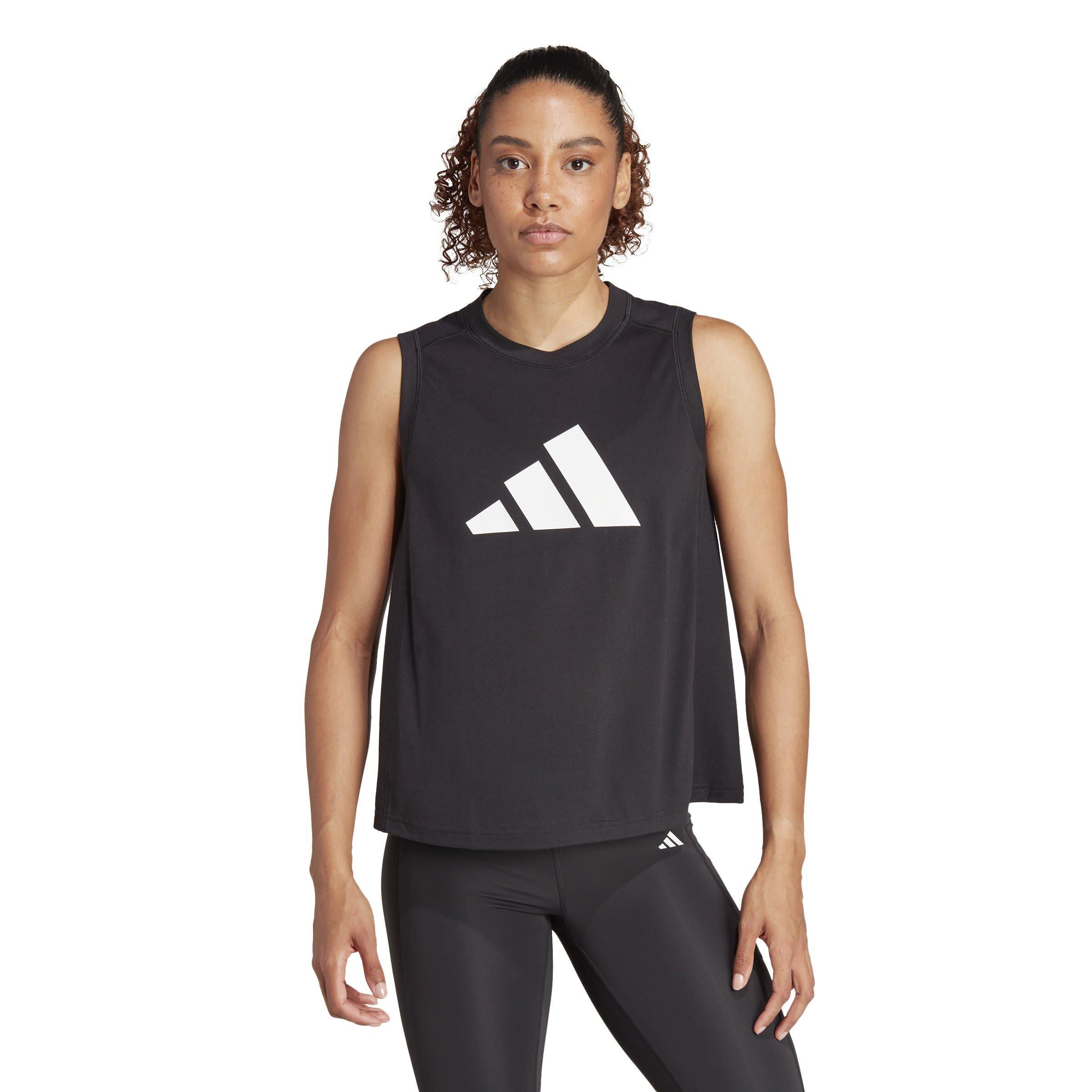 Black/White - adidas - Train Essentials Logo Tank Top Womens - 2