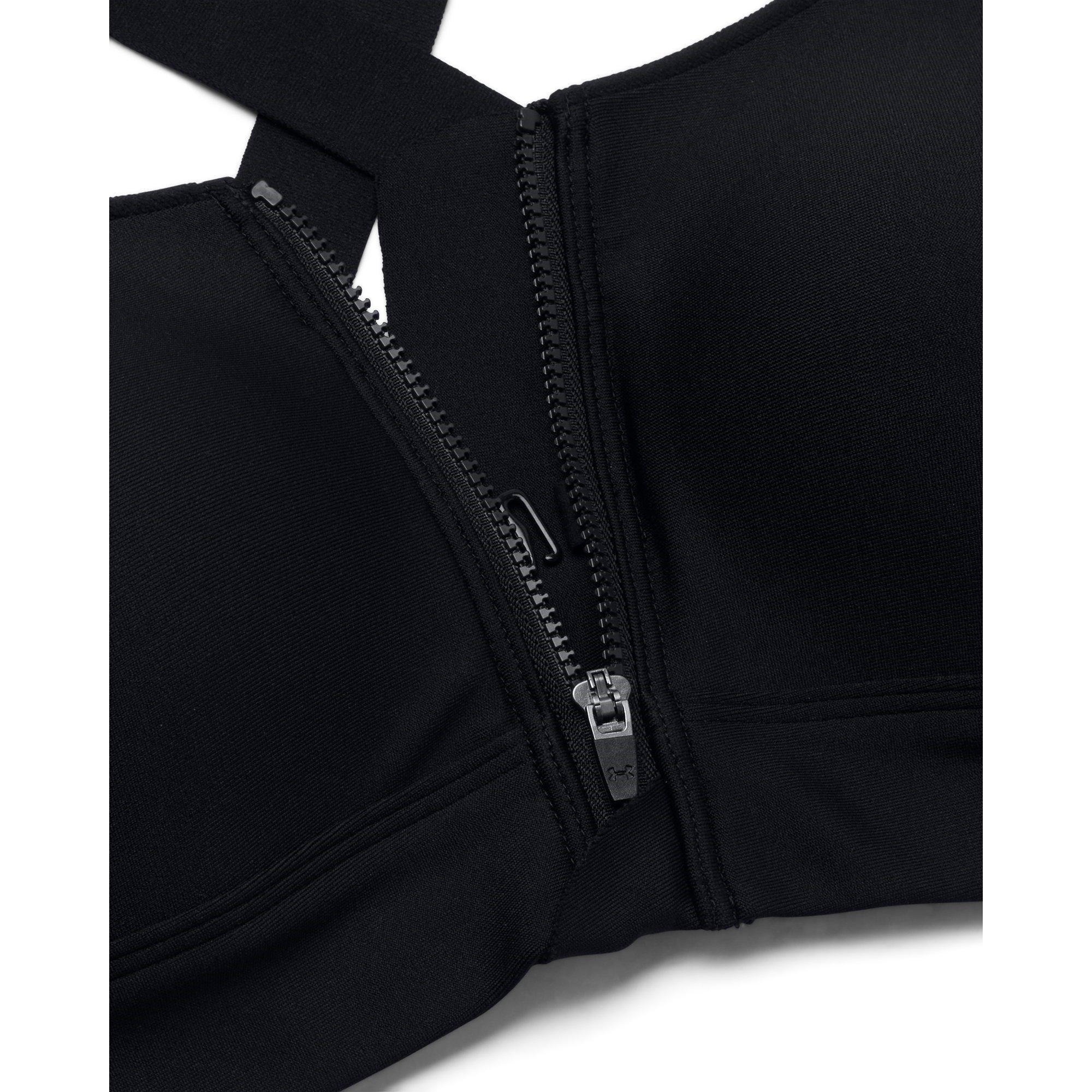 Black/Black - Under Armour - Women's Infinity Zipped High Impact Sports Bra - 9