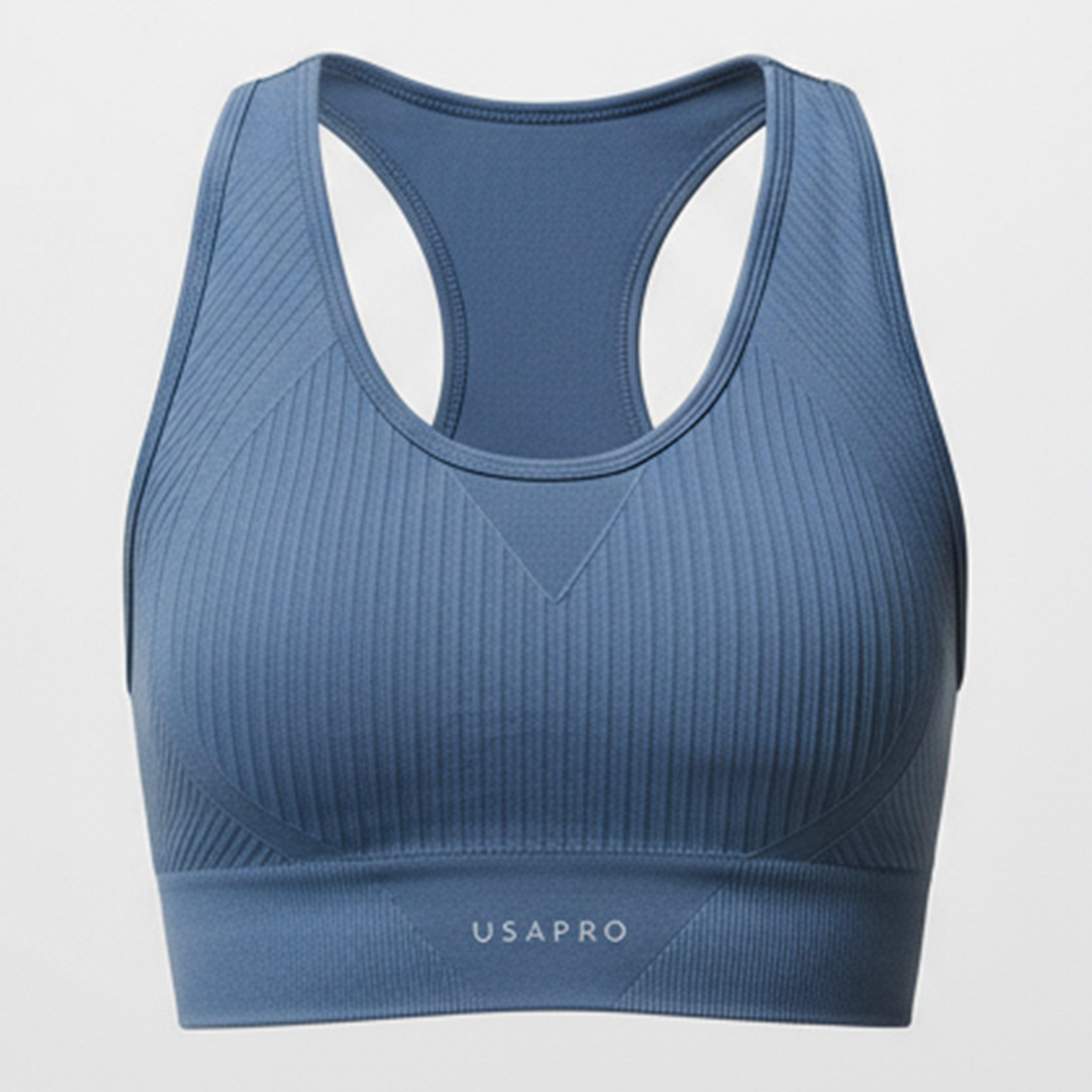 Usa Pro Women's Up Seamless Crop Sports Bra - Storm - 6 (34)