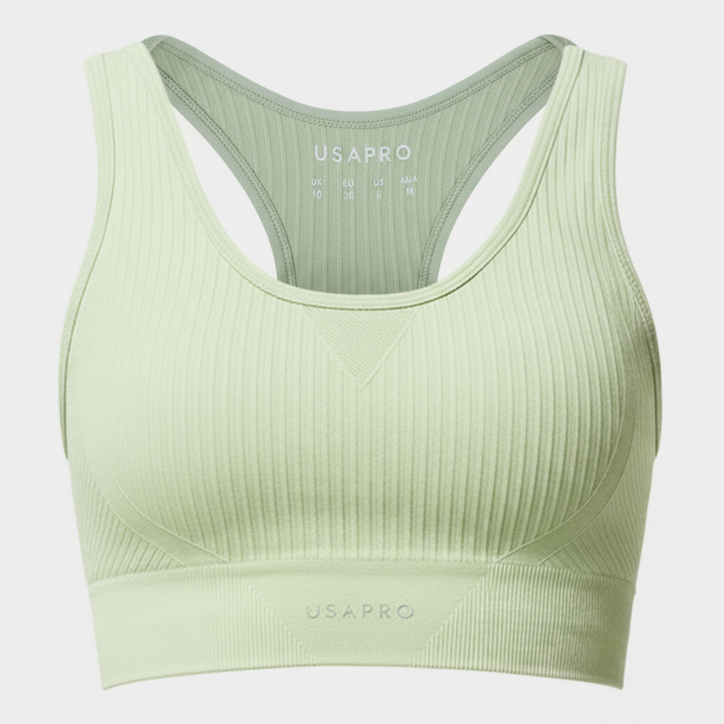 Usa Pro Women's Up Seamless Crop Sports Bra - Pistachio - 6 (34)