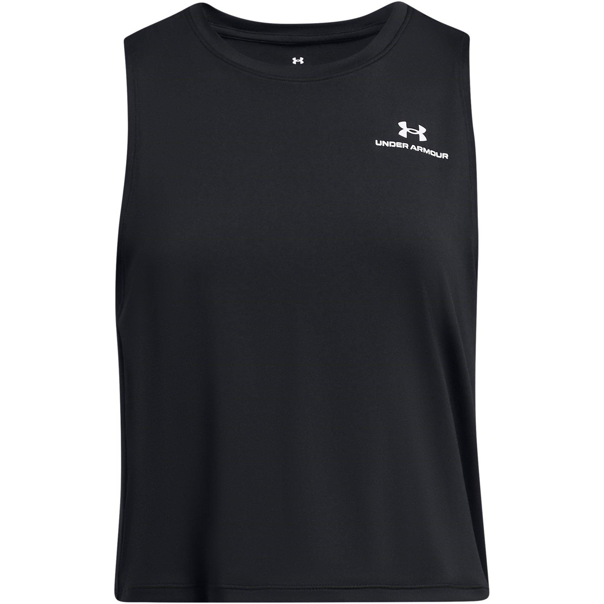 Under Armour Women's Vanish Energy Cropped Performance Gym Vest - Black/White - 14 (L)