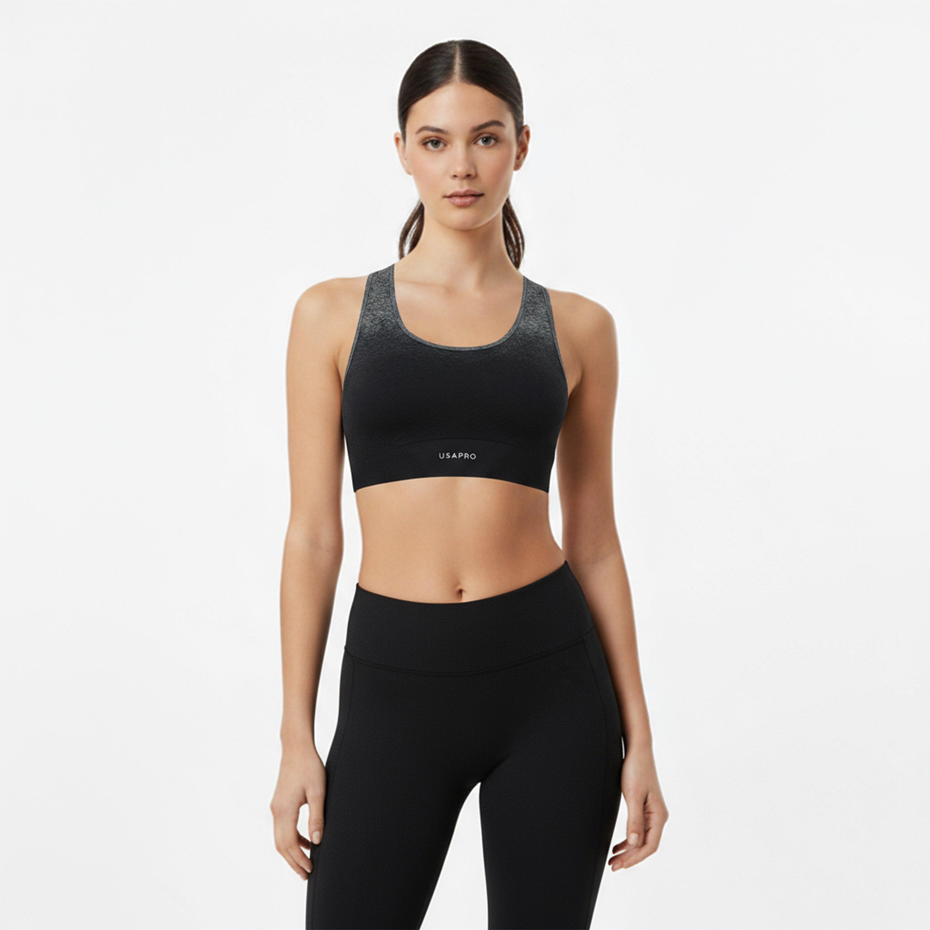 Black/Grey - USA Pro - Ombre Sports Bra - 3