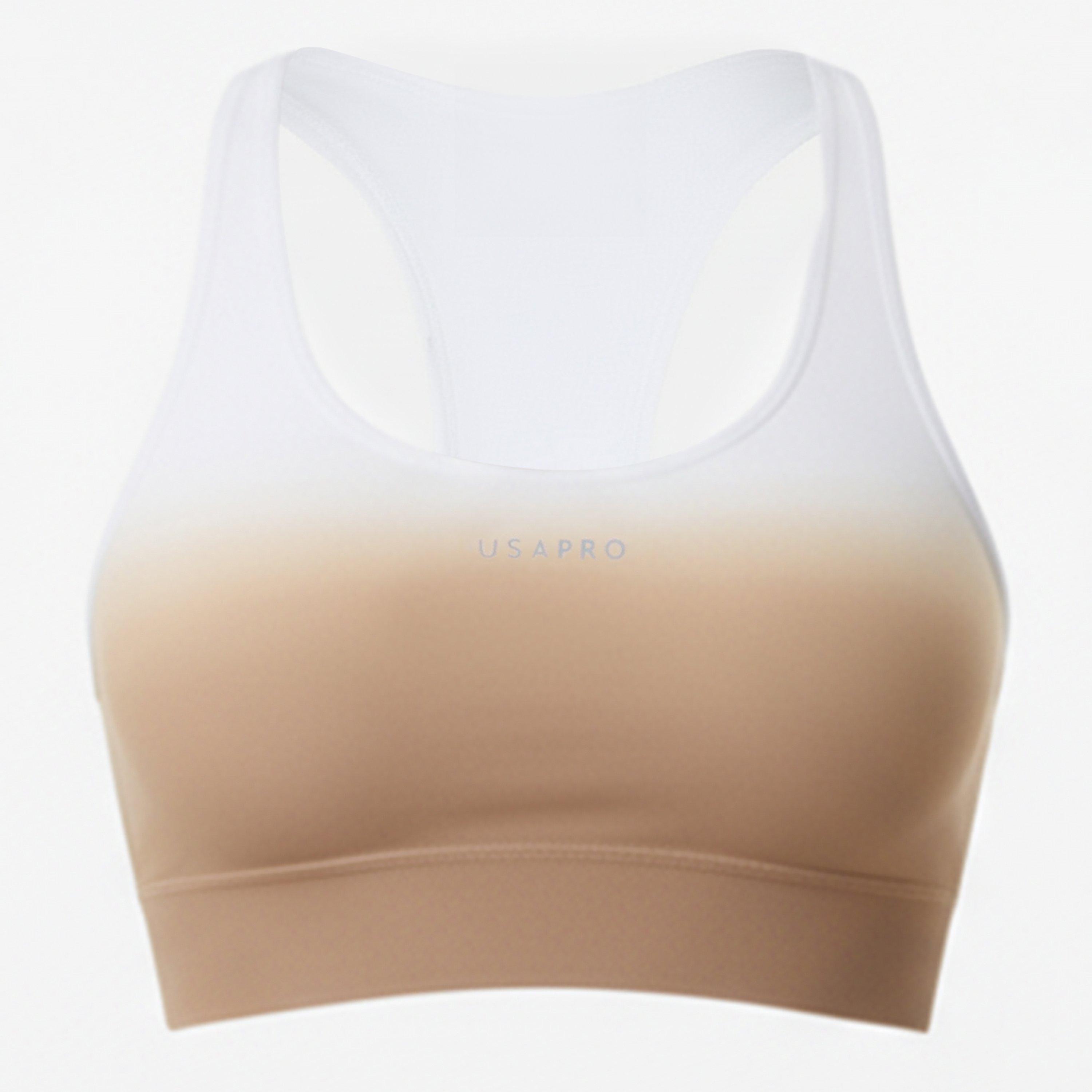 Usa Pro Women's Seamless Ombre Sports Bra - Desert/White - 14 (42)