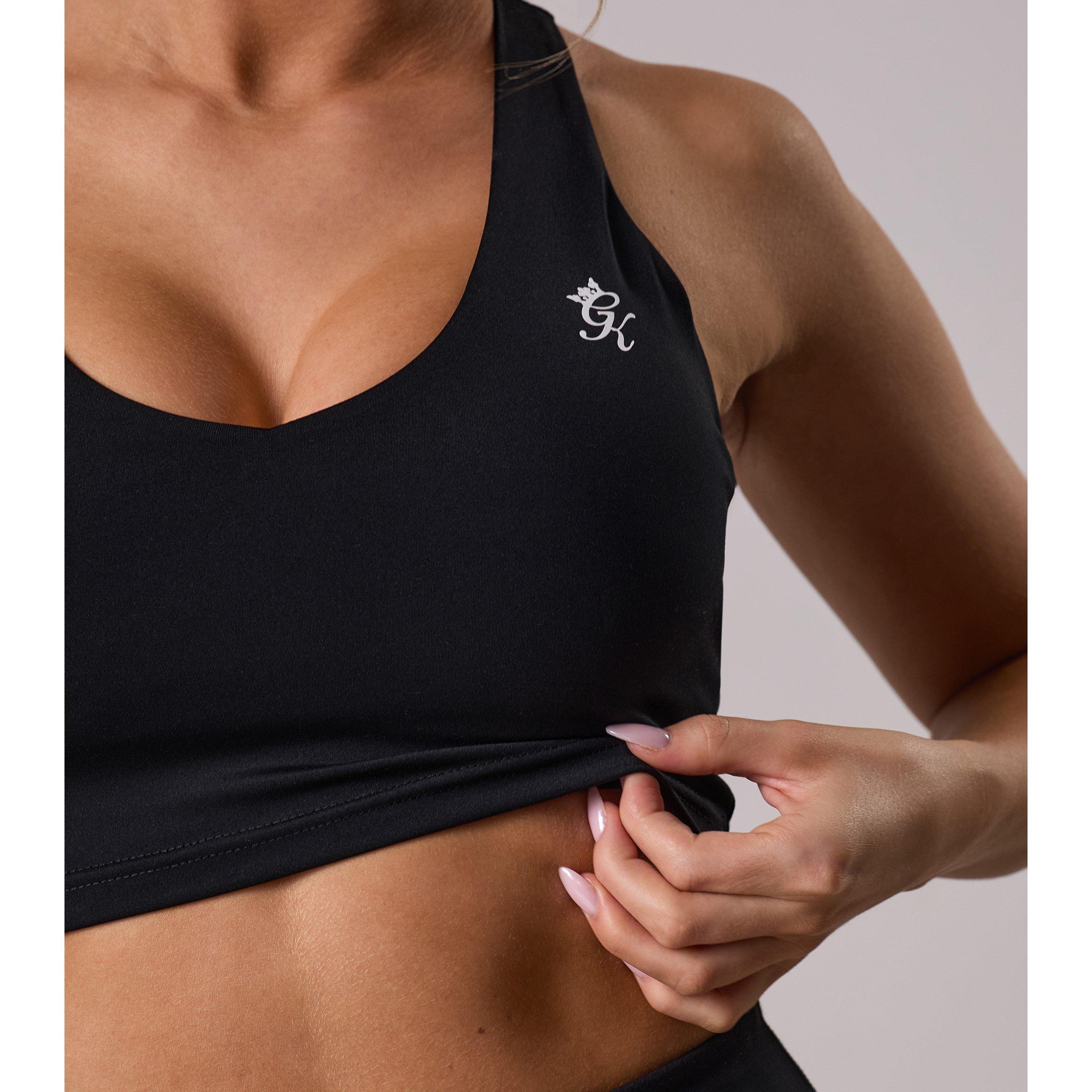 Black - Gym King - Womens V-Neck Performance Gym Vest - 3