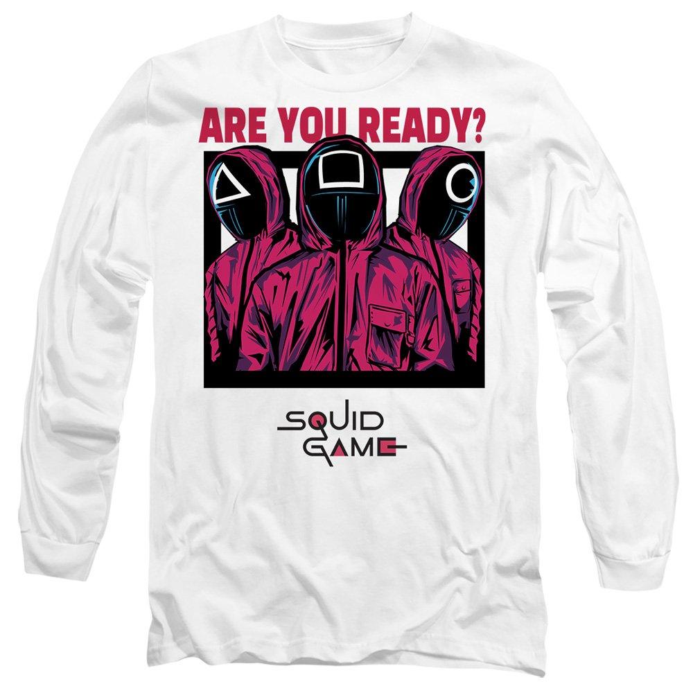 White - Squid Game - SQUID GAME GUARDS ARE YOU READY COMIC Long Sleeve - 1