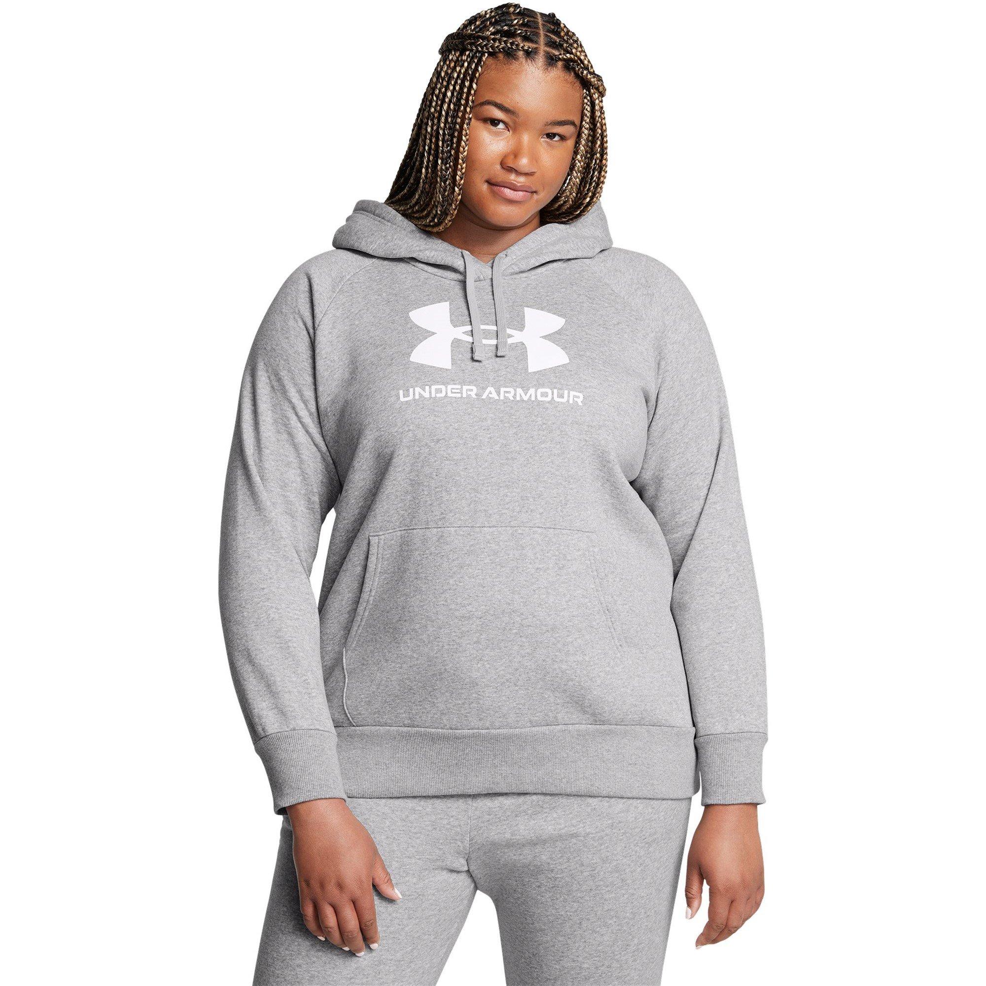 Gray - Under Armour - Ua Rival Fleece Logo Hoodie& Hoody Womens - 3