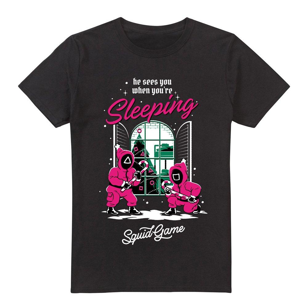 Black - Squid Game - Squid Game He Sees You When YouRe Sleeping Mens T - 4