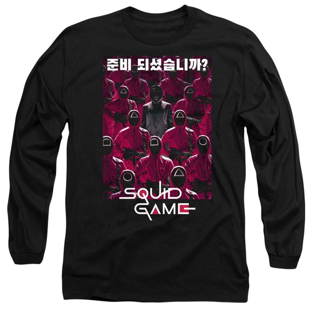 Black - Squid Game - SQUID GAME GUARD GROUP KOREAN Long Sleeve T-Shirt - 1