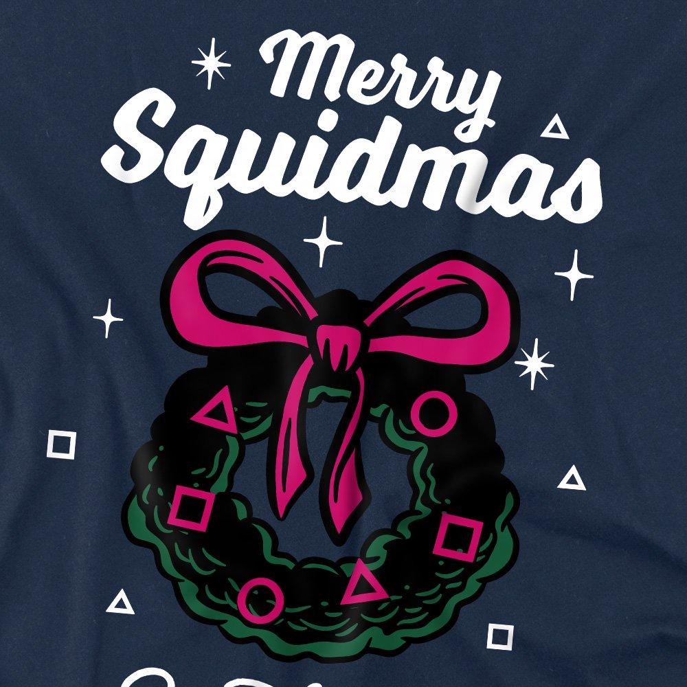 Navy - Squid Game - Squid Game Merry Squidmas Wreath Mens T-Shirt Navy - 2