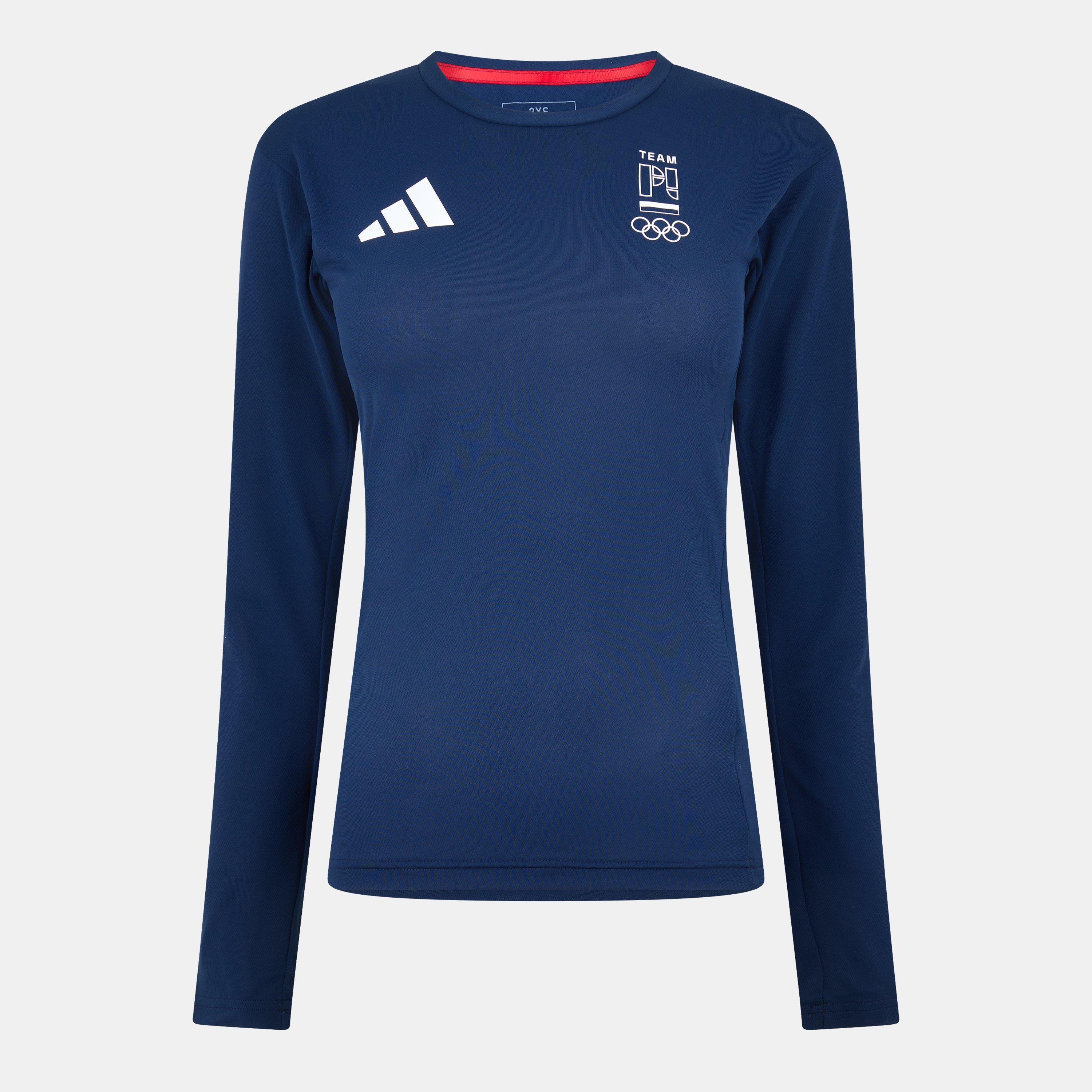 Collegiate Navy - adidas - Women's Long Sleeve Performance Gym Top - 1