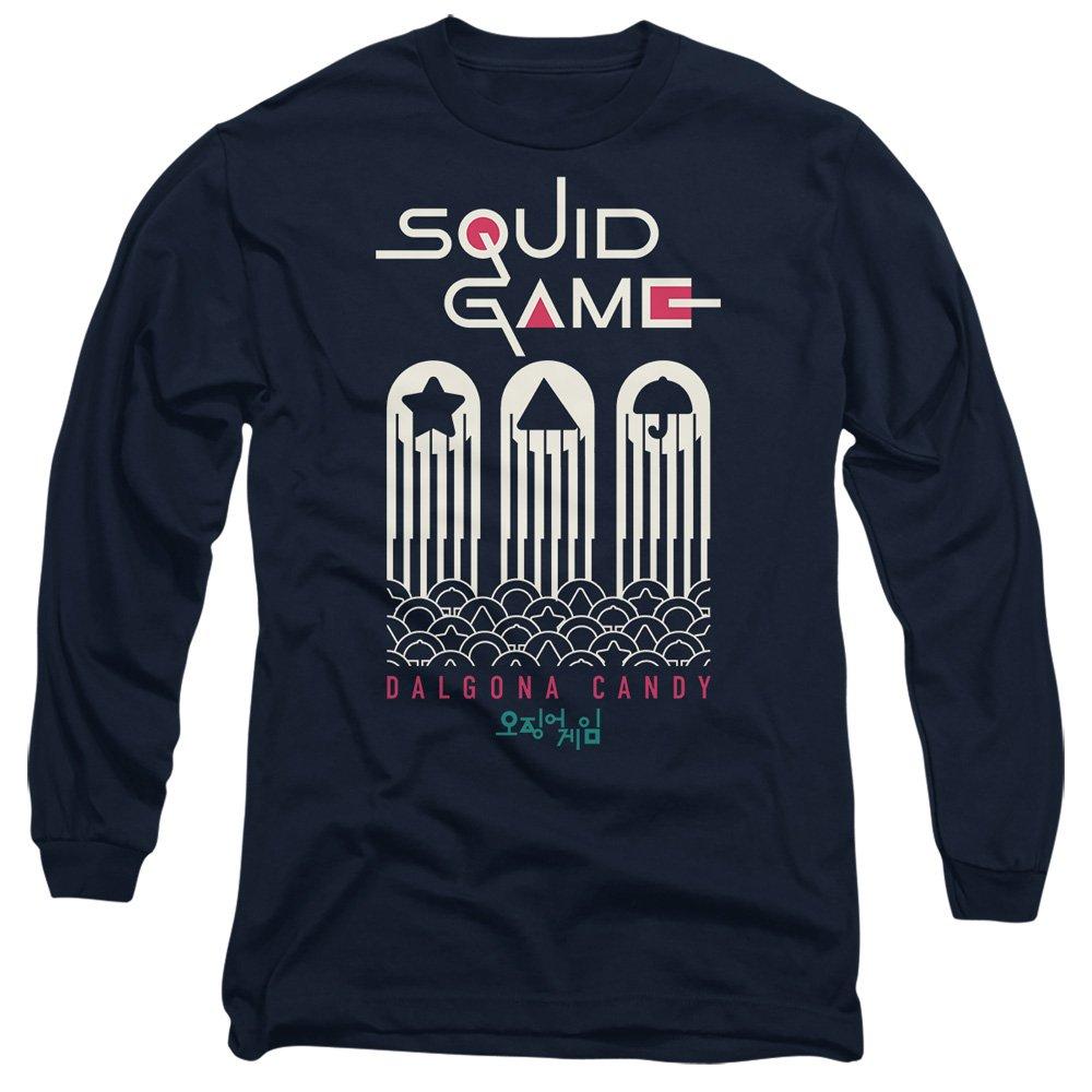 Navy - Squid Game - SQUID GAME DALGONA CANDY SHAPES Long Sleeve T-Shir - 1