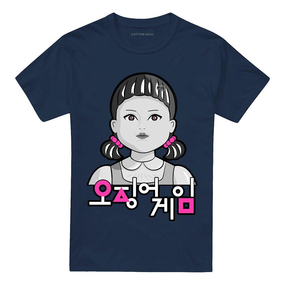 Navy - Squid Game - SQUID GAME YOUNG-HEE POP ART T-Shirt - 4