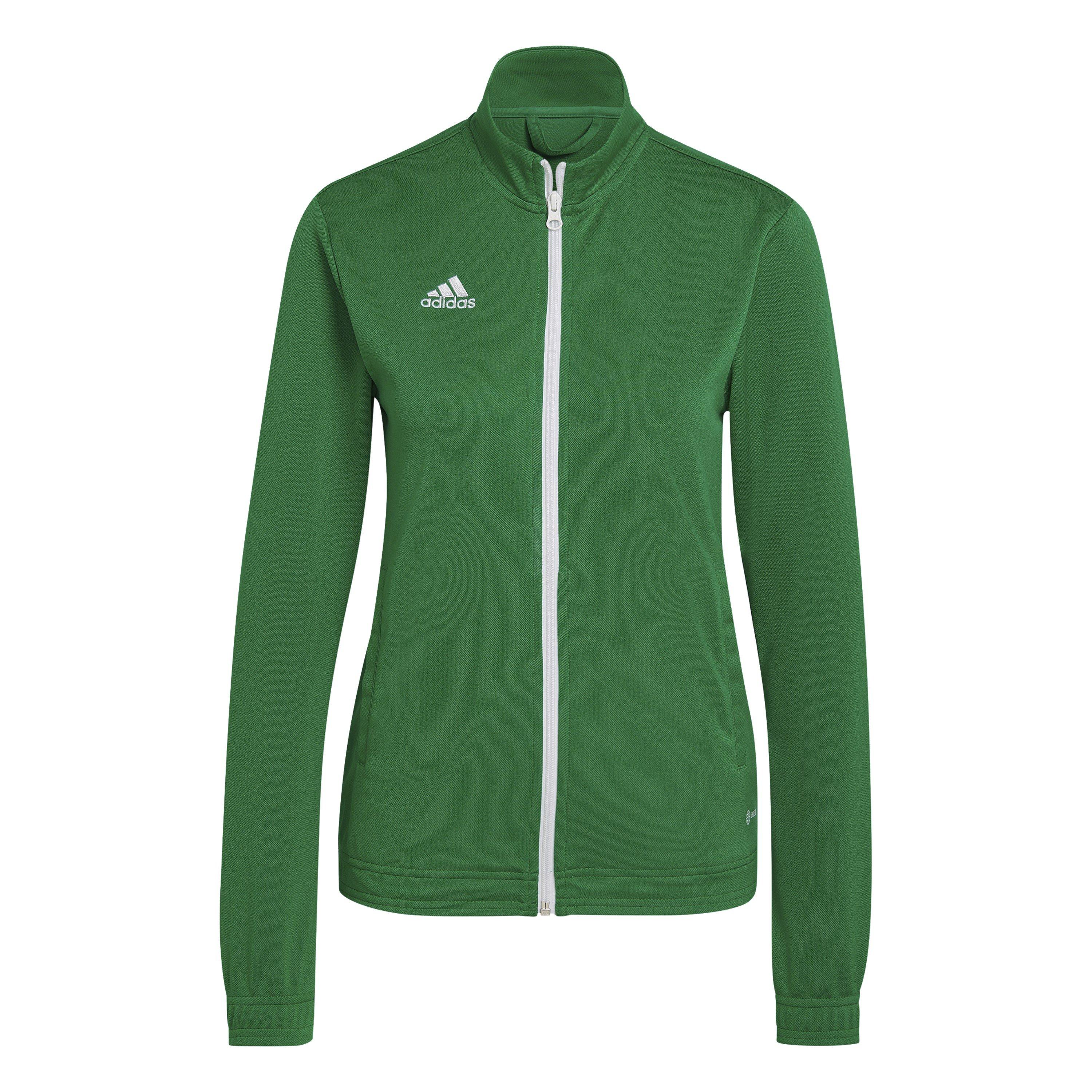 Adidas Women's Tracksuit Top - Green/White - 10 (S)