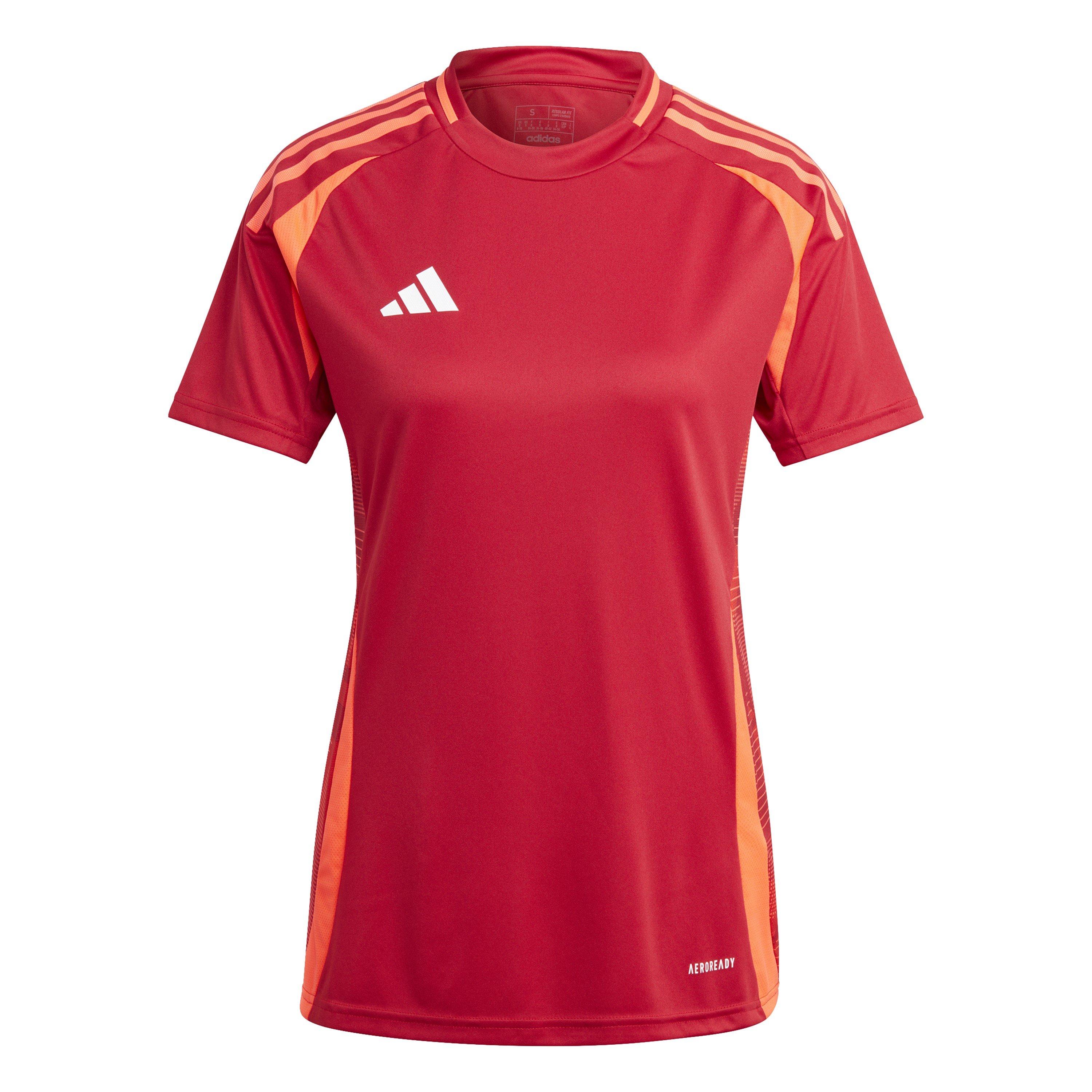 Adidas Women's Tiro24 Short Sleeve Performance T-Shirt - Power Red - 16 (XL)