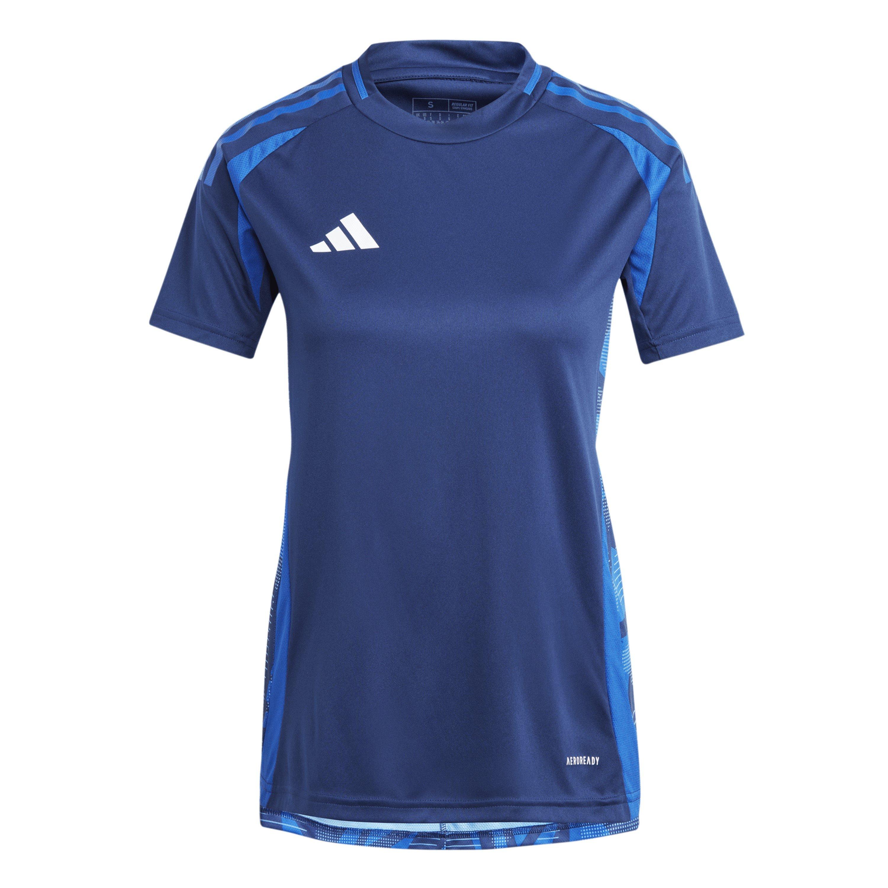 Adidas Women's Tiro24 Short Sleeve Performance T-Shirt - Navy Blue - 10 (S)