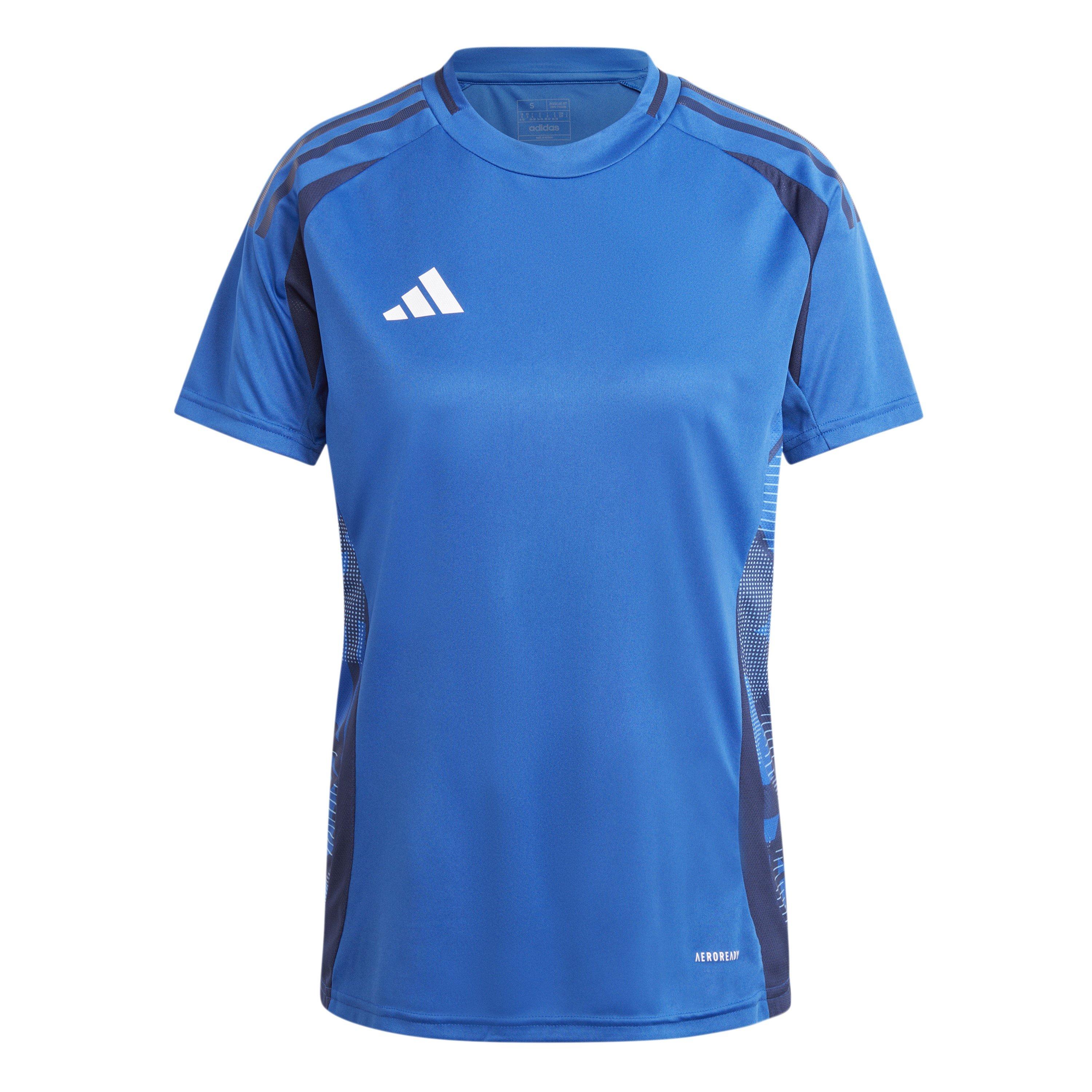 Adidas Women's Tiro24 Short Sleeve Performance T-Shirt - Royal Blue - 10 (S)