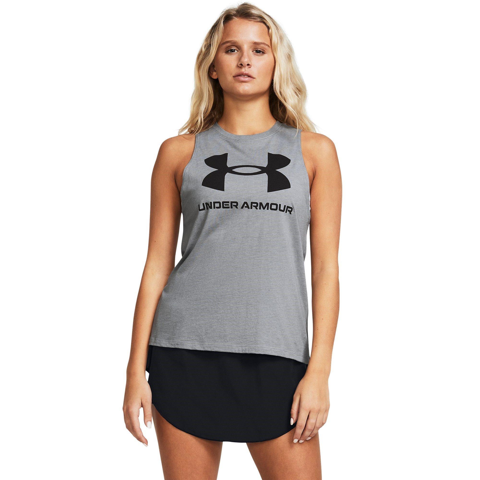 Grey - Under Armour - Armour Live Sportstyle Graphic Tank Top Ladies - 3