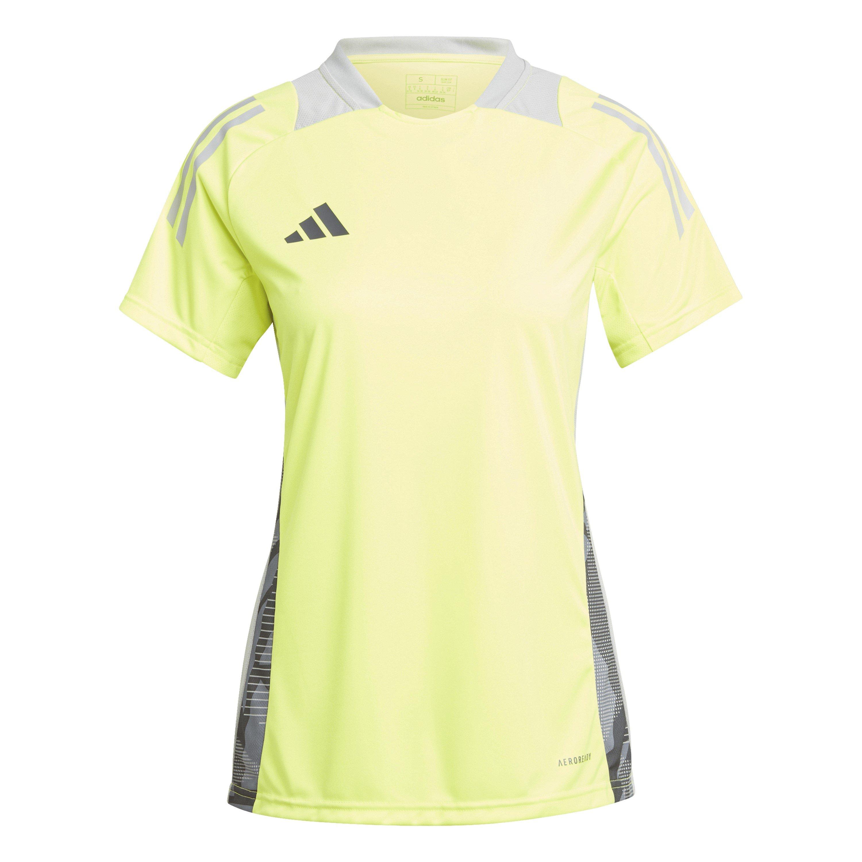 Adidas Women's Tiro 24 Short Sleeve Performance T-Shirt - Solar Yellow - 12 (M)