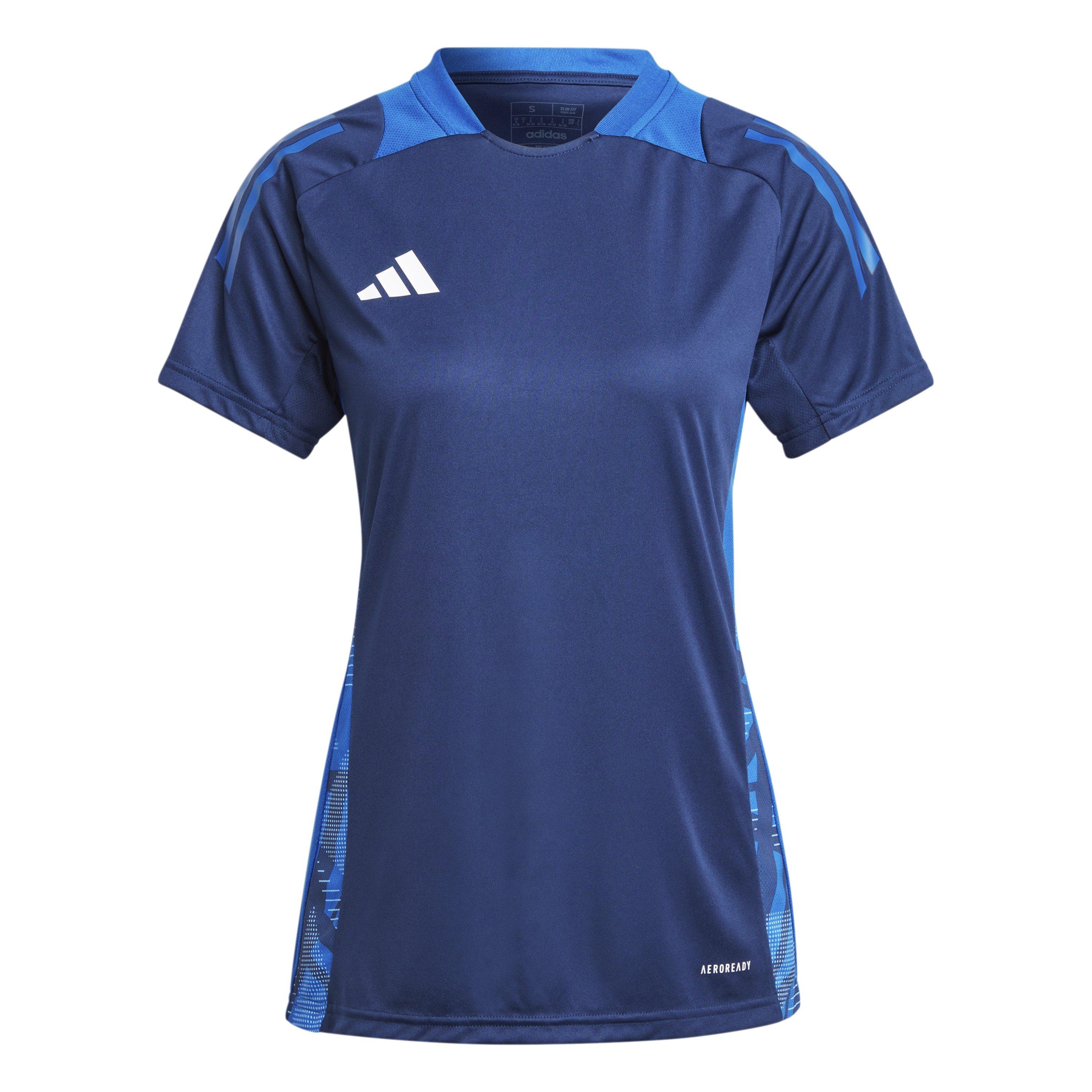Adidas Women's Tiro 24 Short Sleeve Performance T-Shirt - Navy Blue - 12 (M)