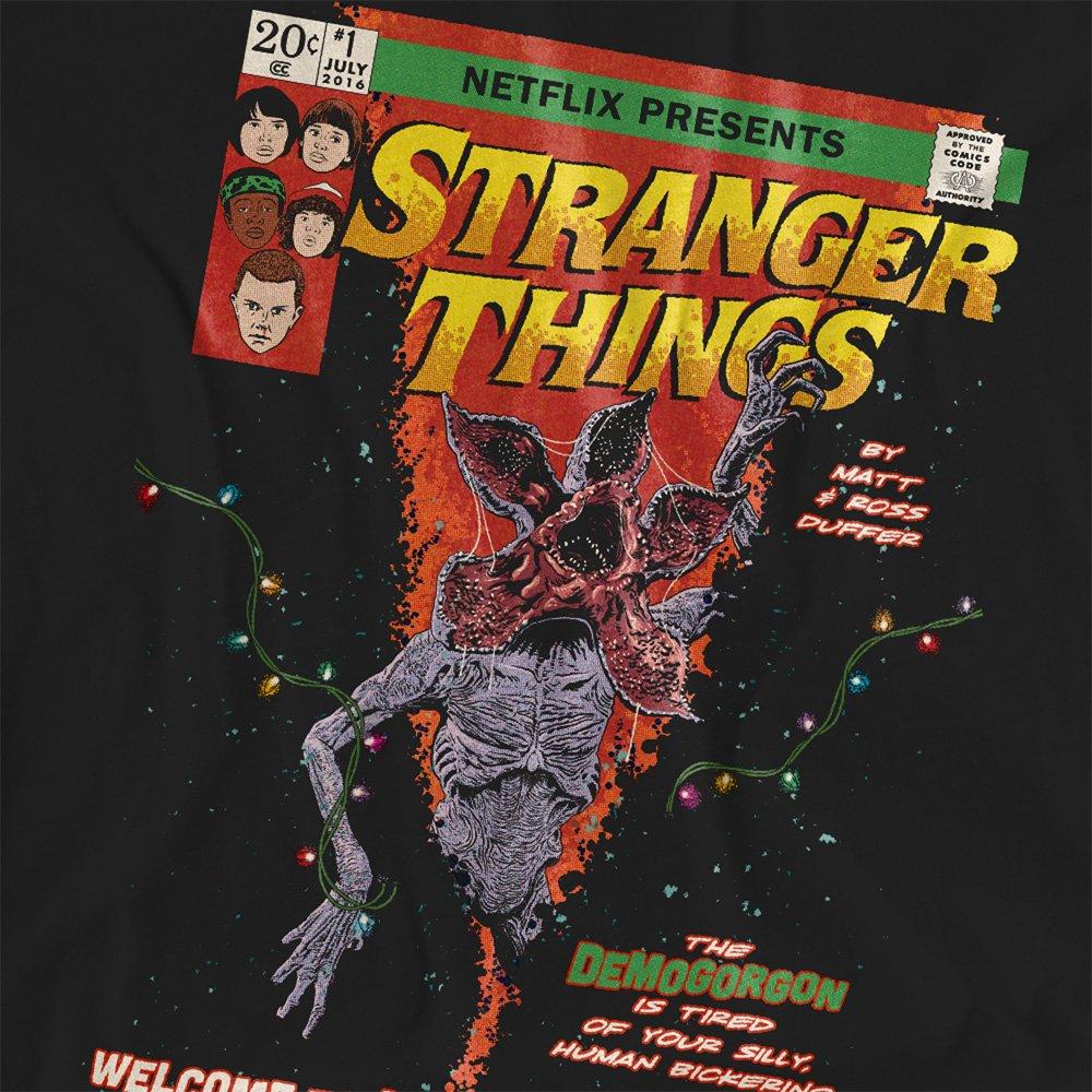Black - Stranger Things - Stranger Things Welcome To Hawkins Comics Ladies T - 2