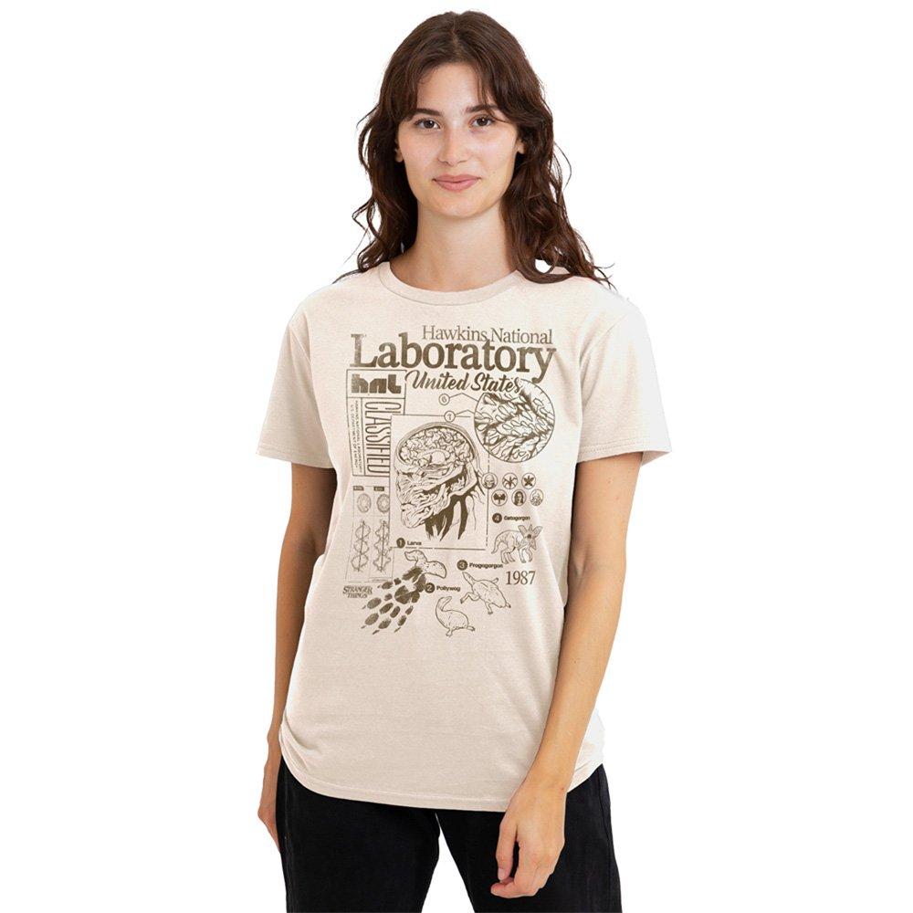 Beige - Stranger Things - Stranger Things Hawkins Lab Mono T-Shirt Natural - 1