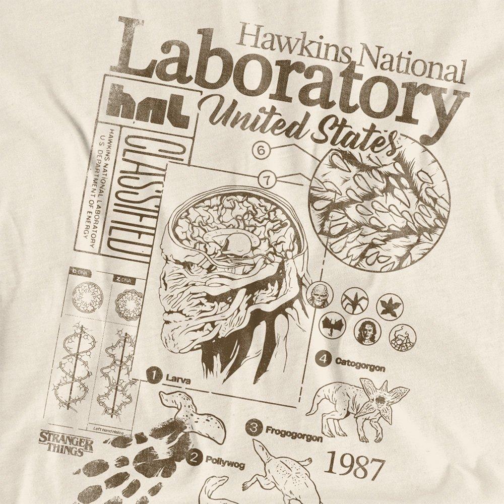Beige - Stranger Things - Stranger Things Hawkins Lab Mono T-Shirt Natural - 2