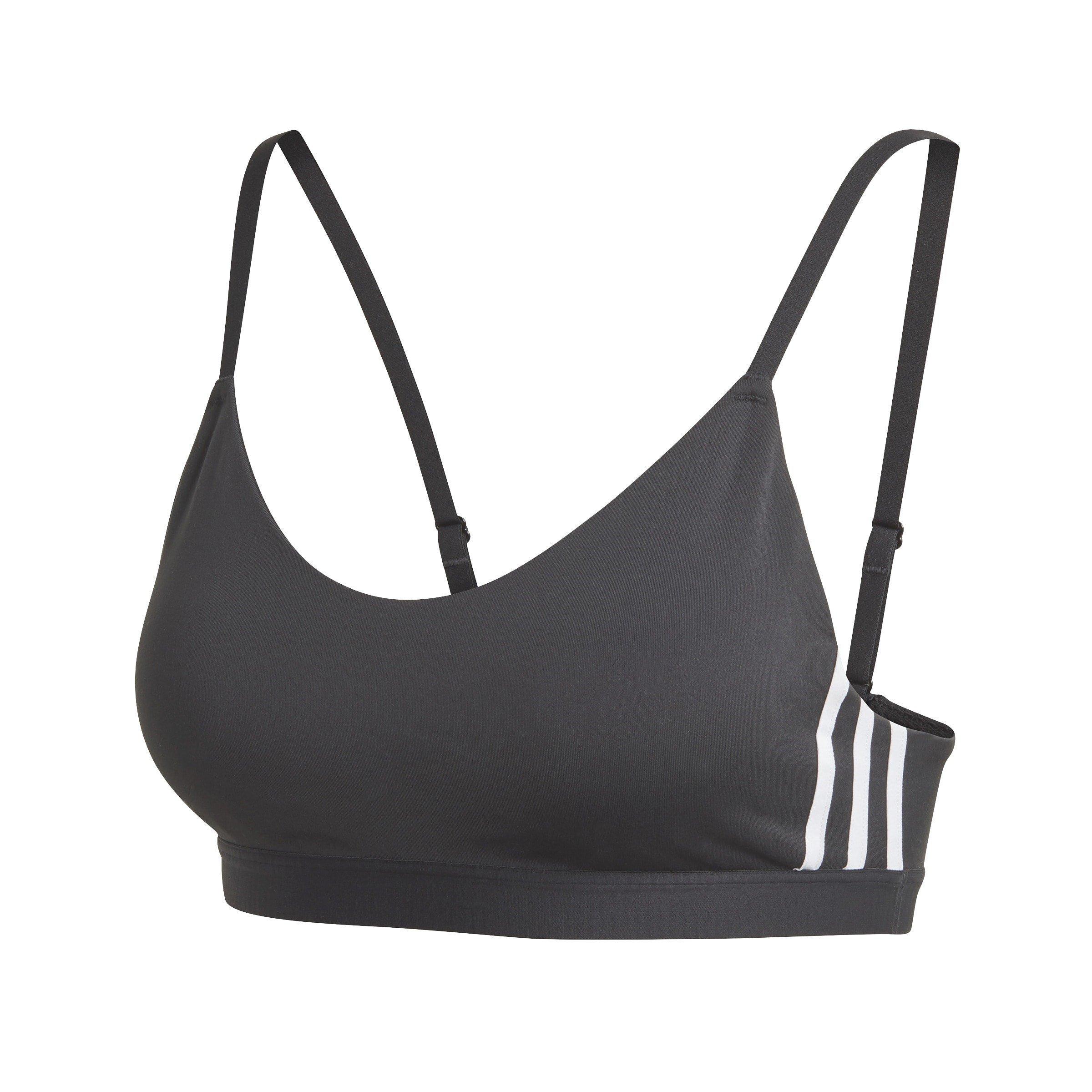 noir - adidas - All Me 3-Stripes Sports Bra Womens - 1