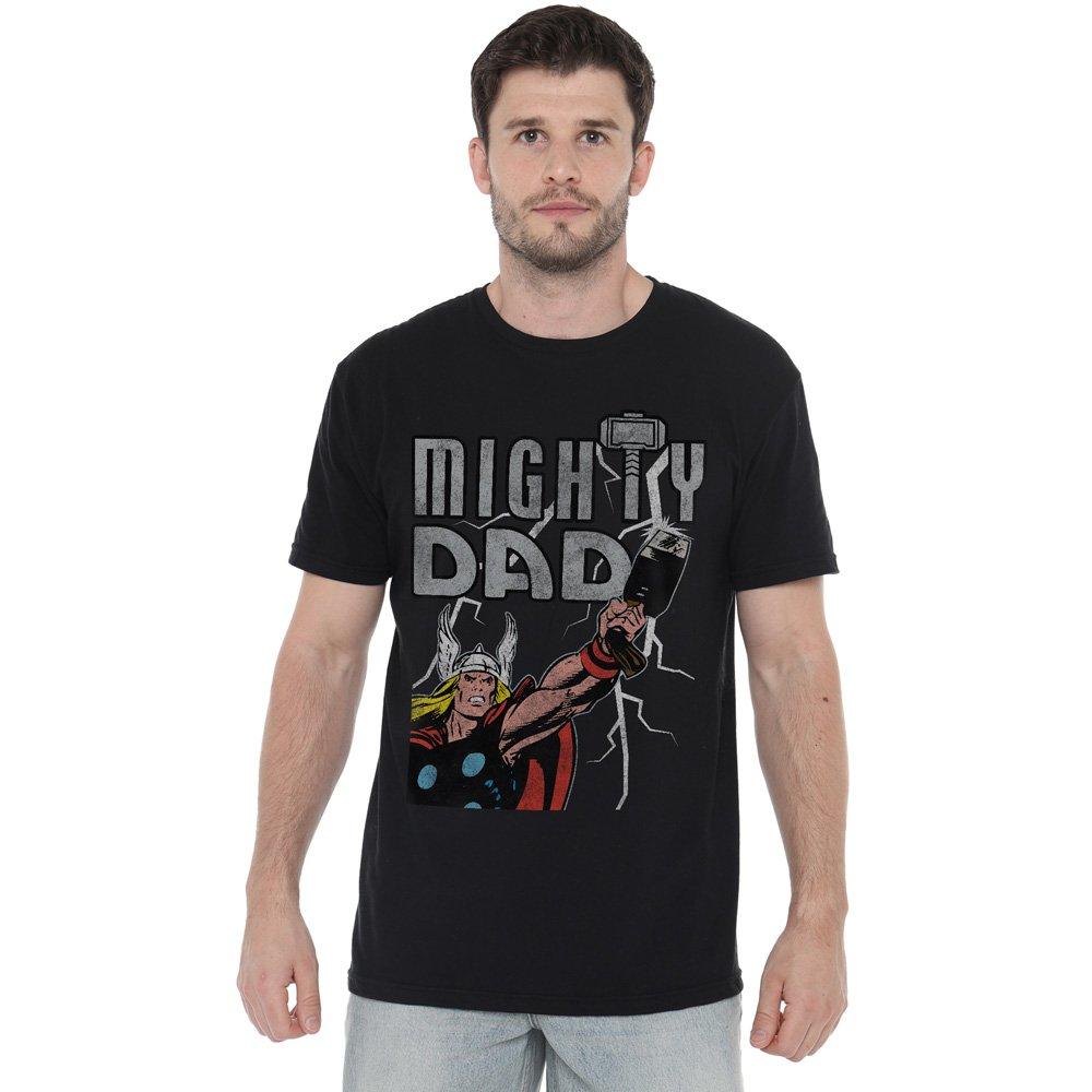 Thor Men's Fathers Day Mighty Dad Lightning T-Shir - Black - XXL