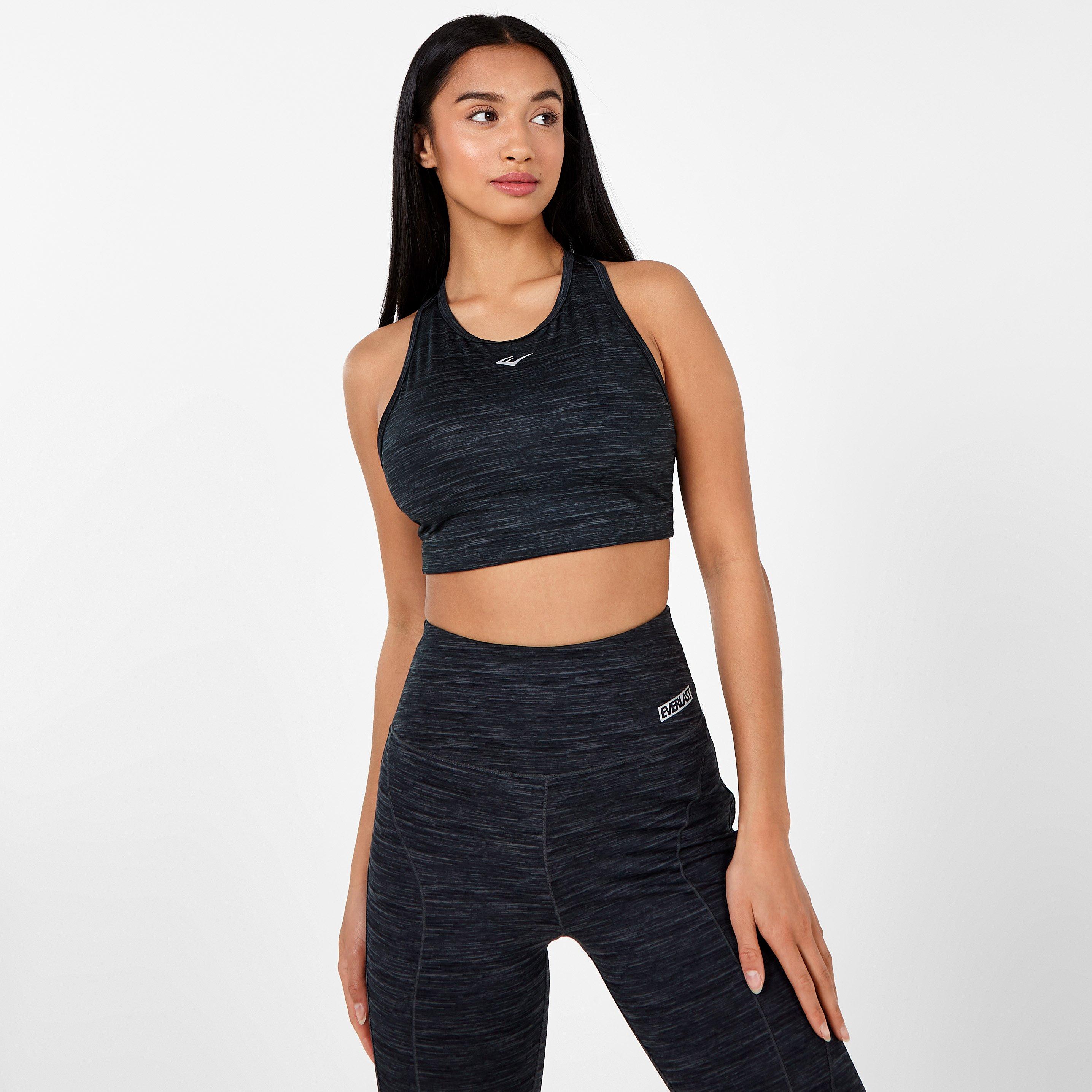 Charcoal Marl - Everlast - Medium Support High Neck Sports Bra - 1