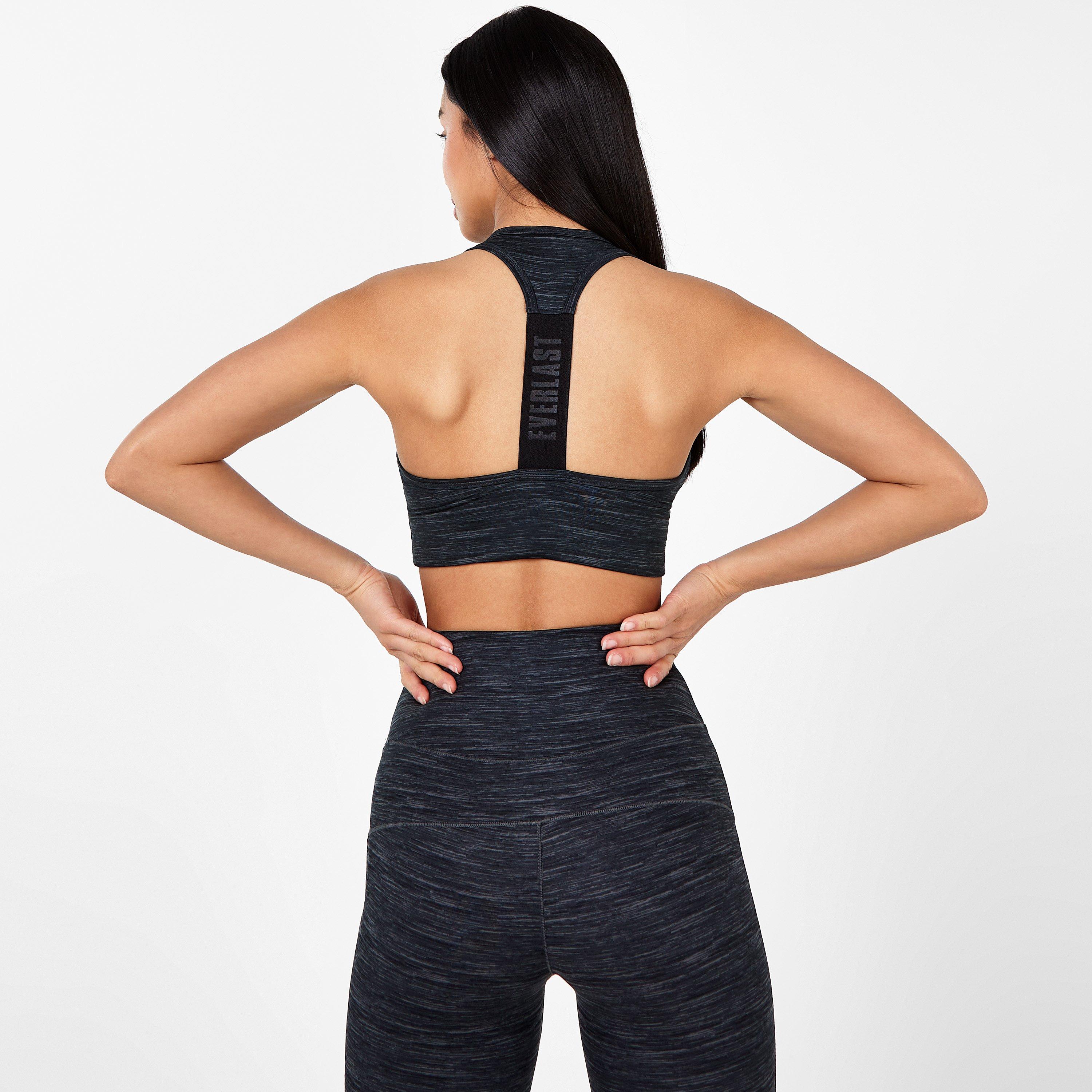 Charcoal Marl - Everlast - Medium Support High Neck Sports Bra - 2