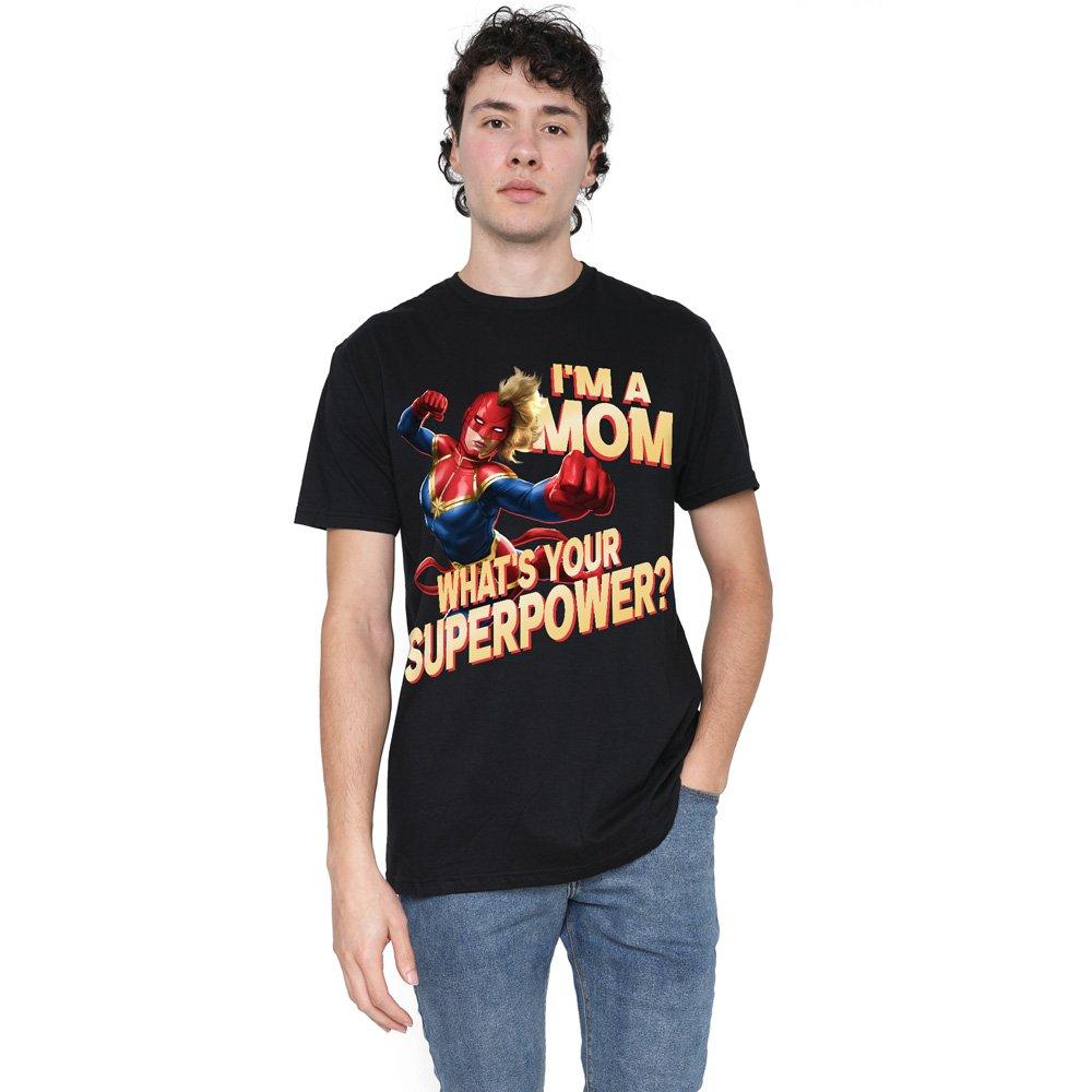 Black - Marvel - Marvel Captain MotherS Day Mom Superpower T-Shirt - 1
