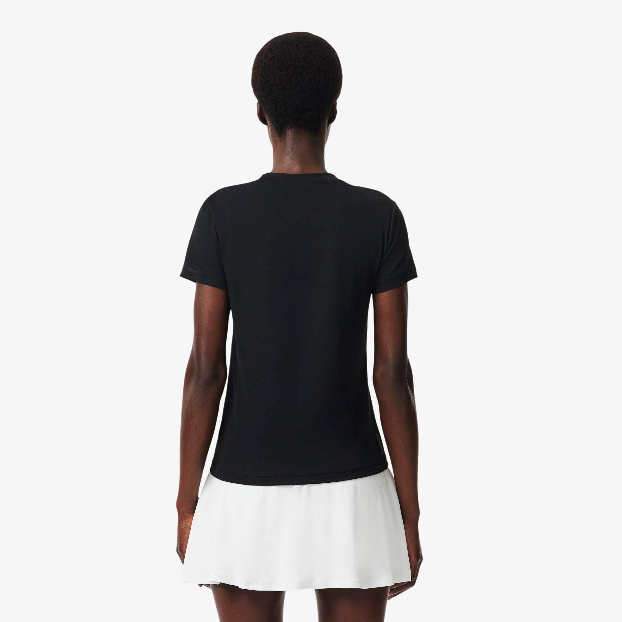 Black - Lacoste - Women's Short-Sleeve Slim-Fit Performance T-Shirt - 3