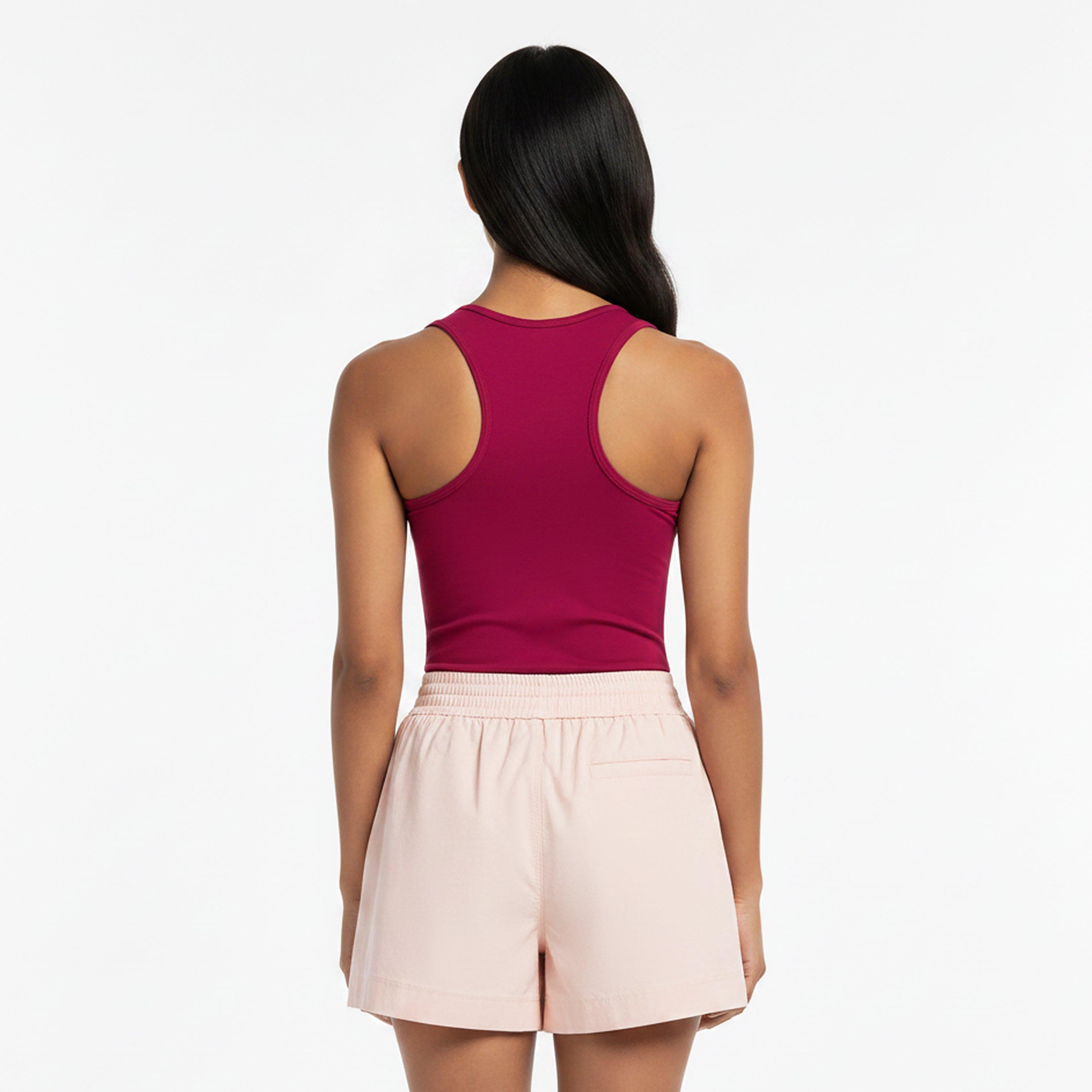 Pink - Lacoste - Women's Sleeveless Slim-Fit Gym Vest - 4