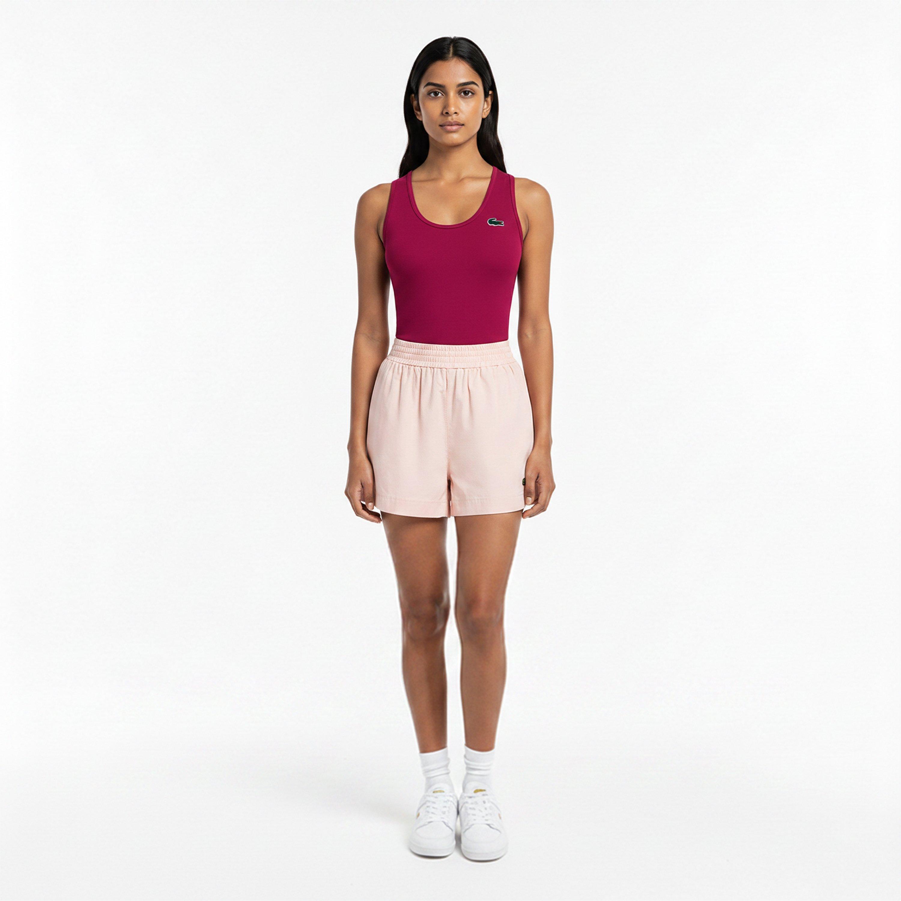 Pink - Lacoste - Women's Sleeveless Slim-Fit Gym Vest - 5