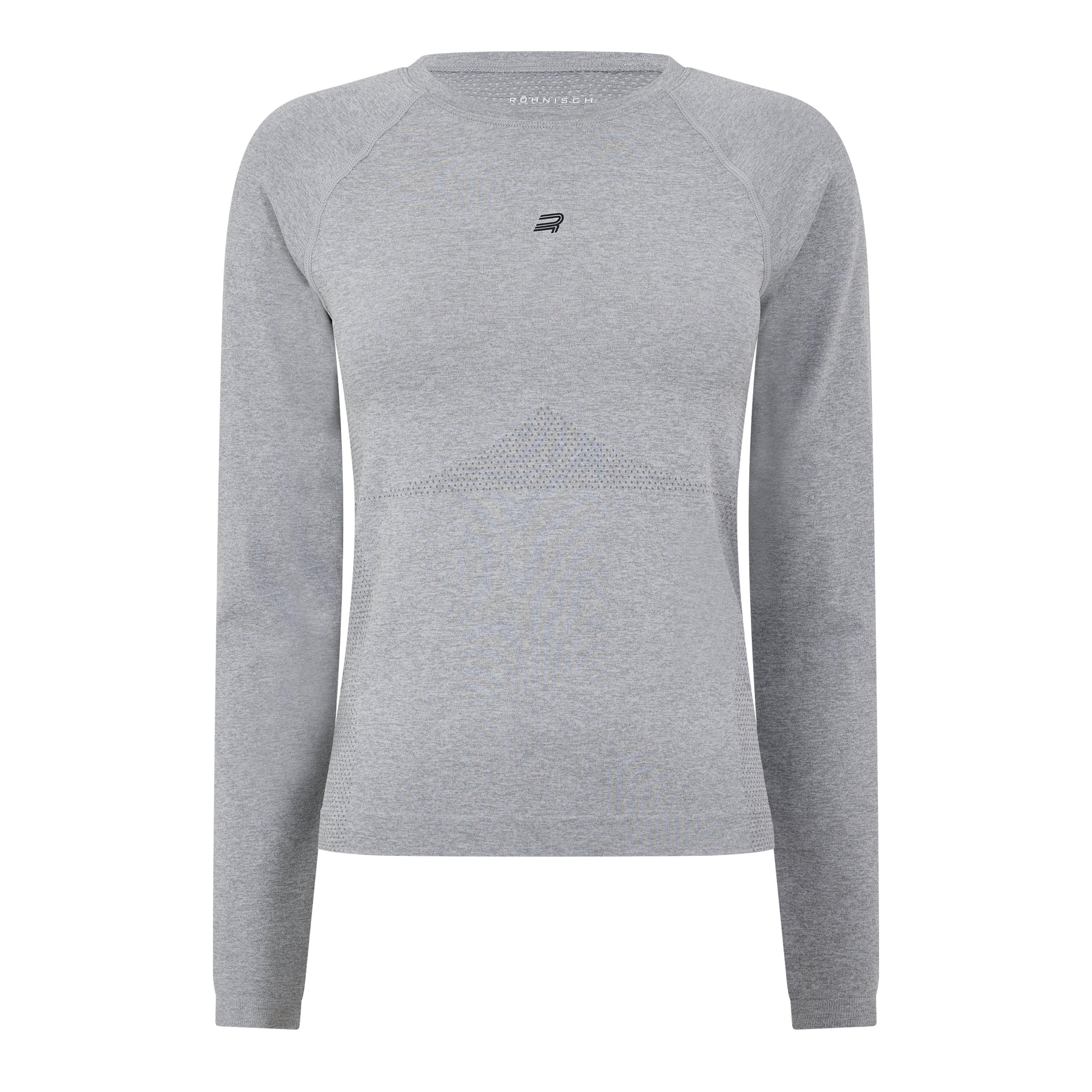 Grey Melange - Rohnisch - Women's Flex Long Sleeve Performance Gym Top - 1
