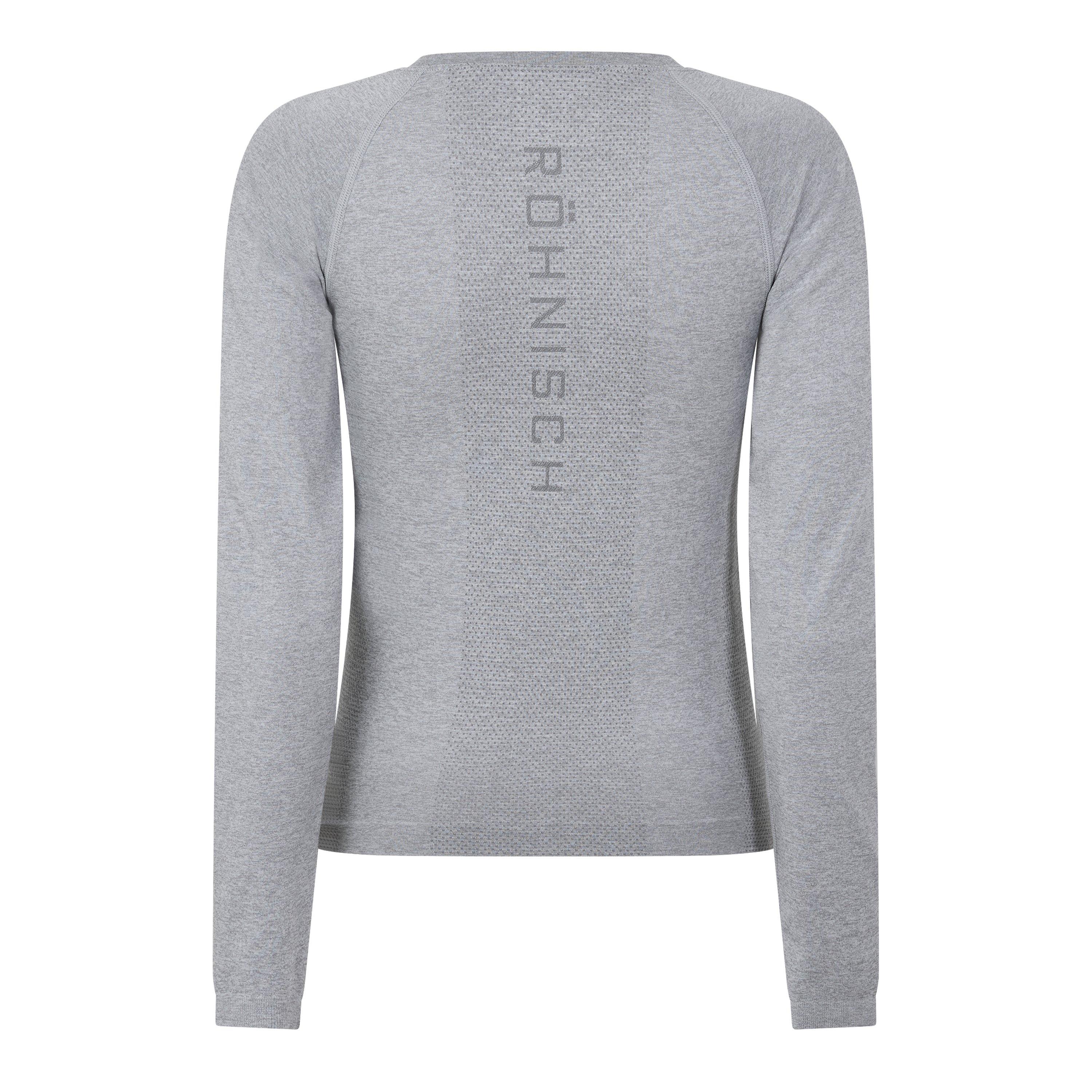 Grey Melange - Rohnisch - Women's Flex Long Sleeve Performance Gym Top - 2