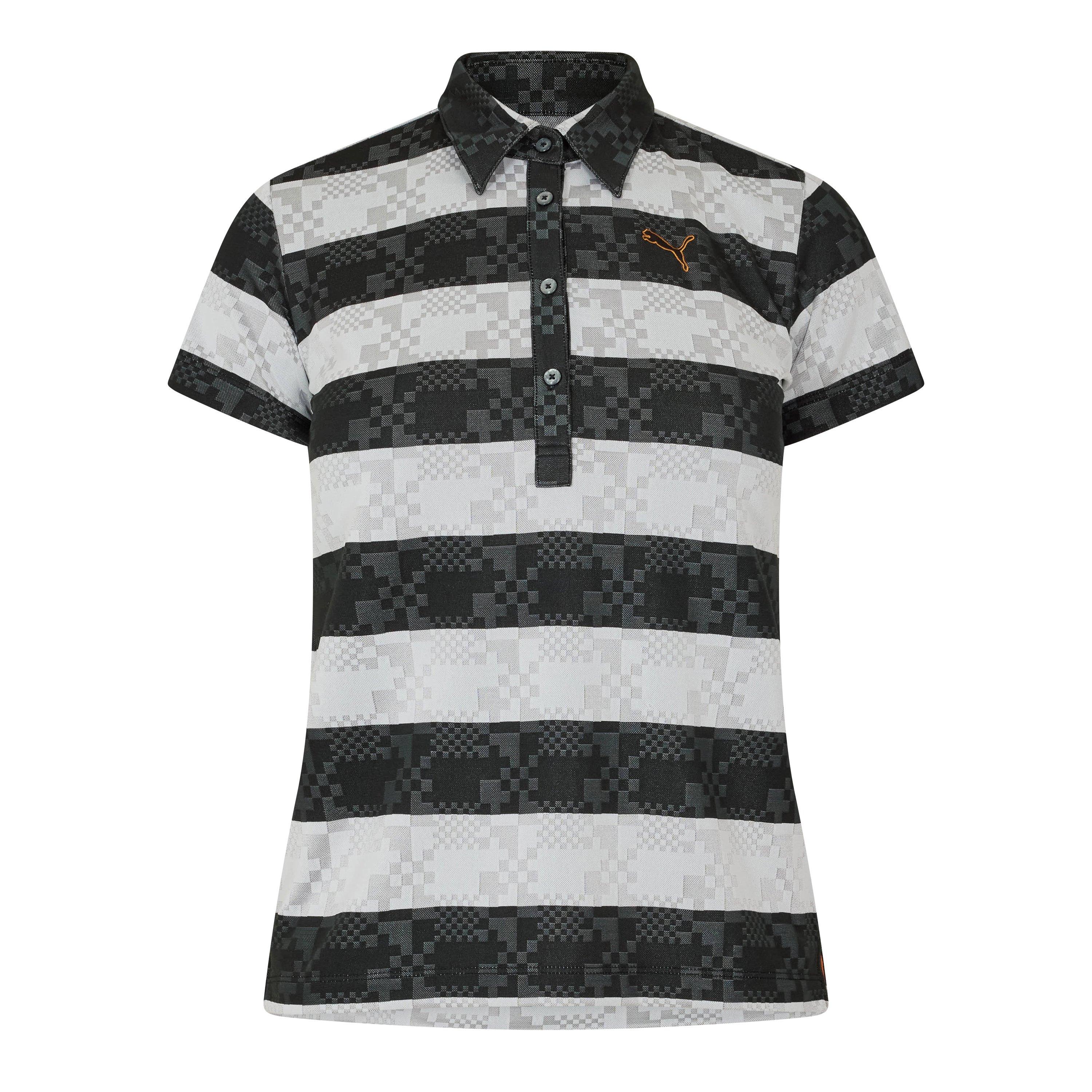 Puma Women's (9) Golf Ss Border Polo - Grey - 14 (L)