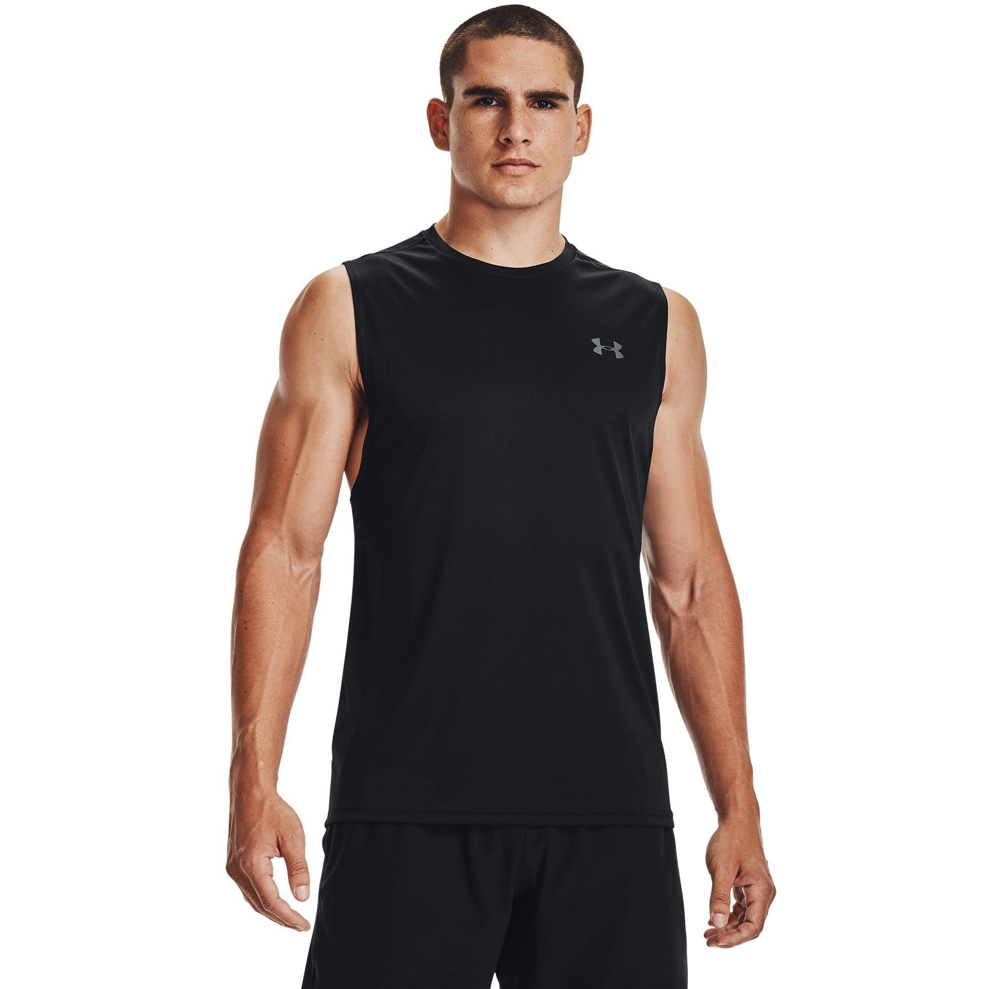 Black/Pitch Gry - Under Armour - Velocity Muscle Mens Performance Tank Top - 2