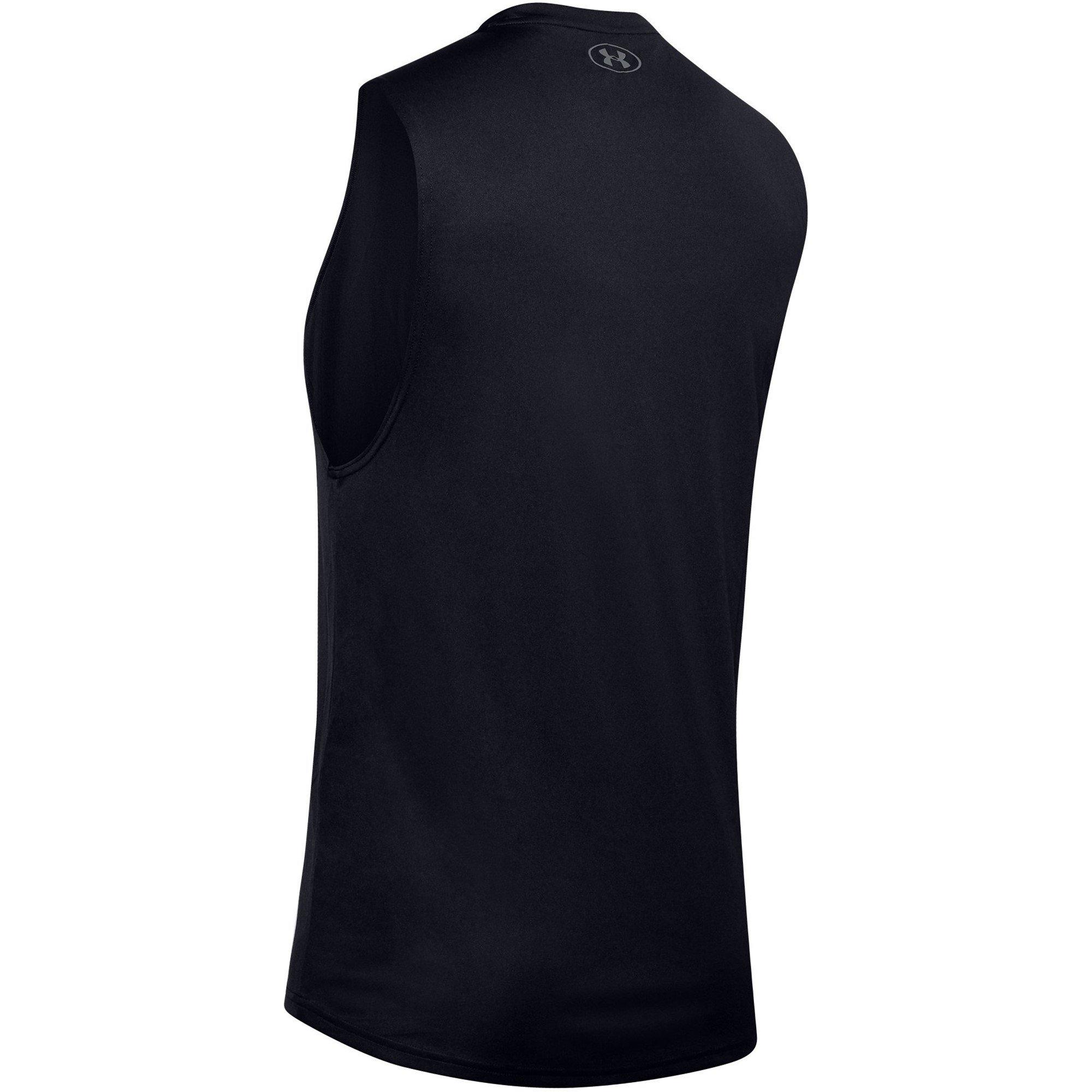 Black/Pitch Gry - Under Armour - Velocity Muscle Mens Performance Tank Top - 6