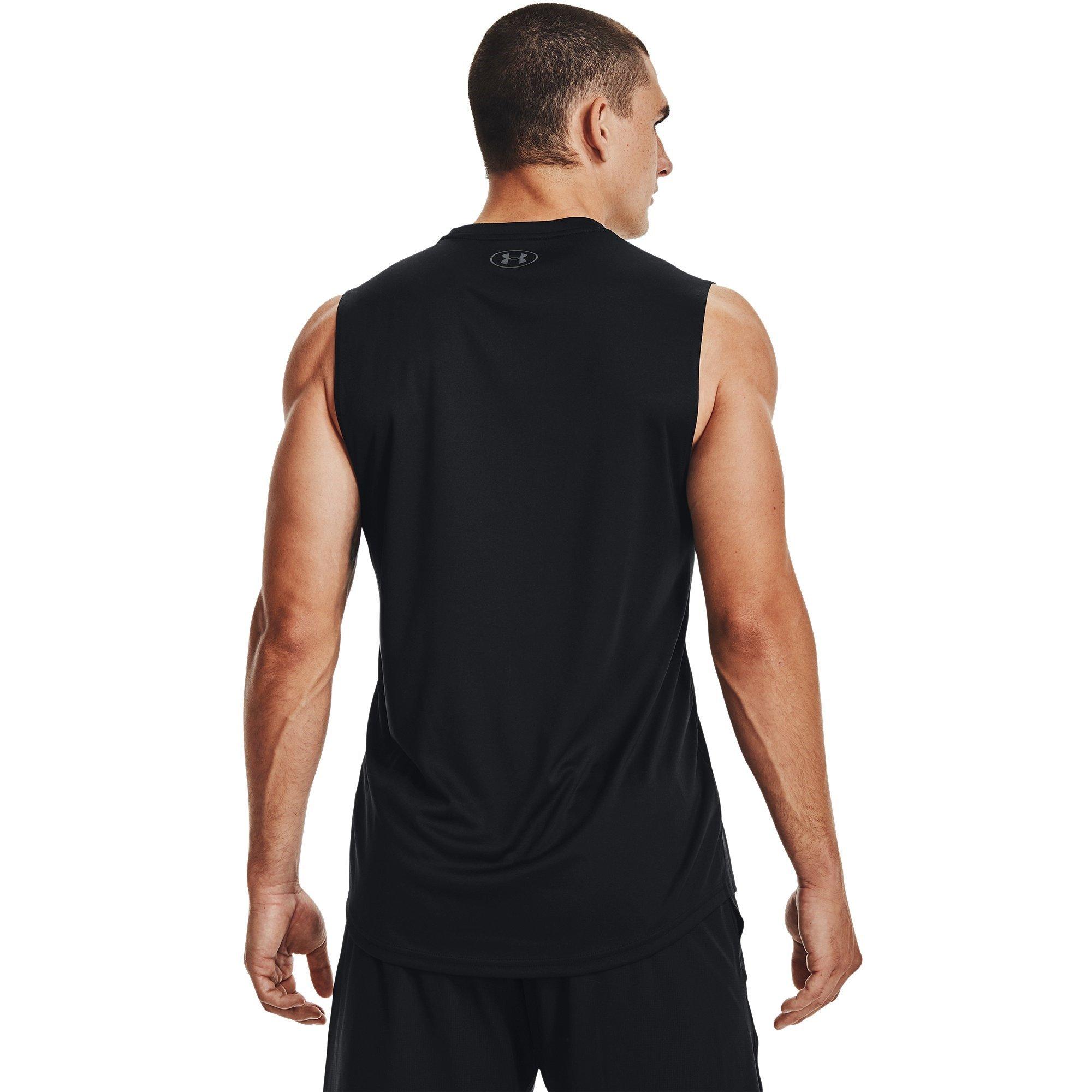 Black/Pitch Gry - Under Armour - Velocity Muscle Mens Performance Tank Top - 3