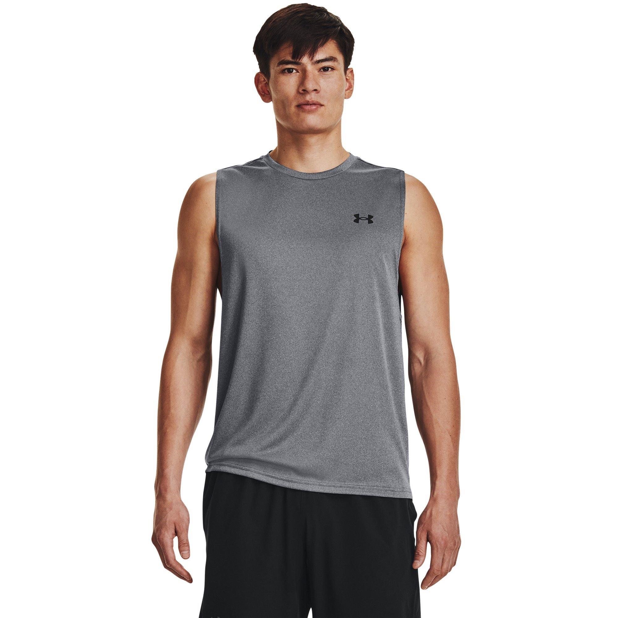 Pch GryLght/Blk - Under Armour - Under Velocity Muscle Mens Performance Tank Top - 2