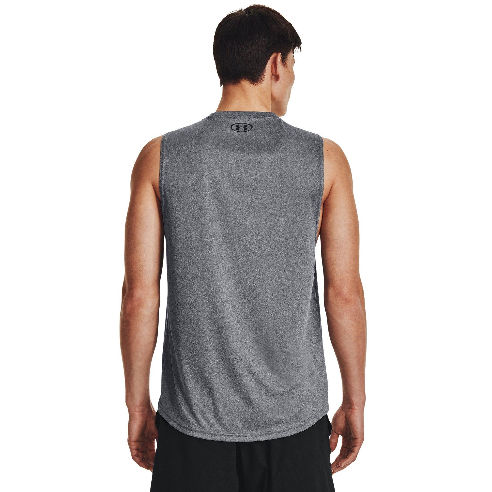 Pch GryLght/Blk - Under Armour - Under Velocity Muscle Mens Performance Tank Top - 3