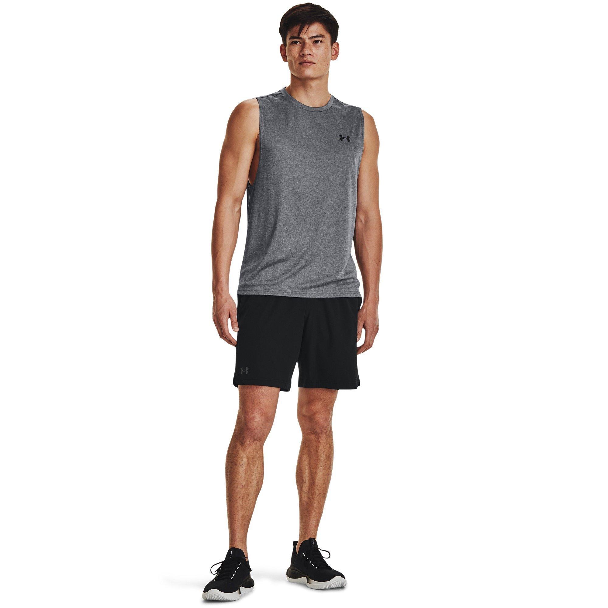 Pch GryLght/Blk - Under Armour - Under Velocity Muscle Mens Performance Tank Top - 5