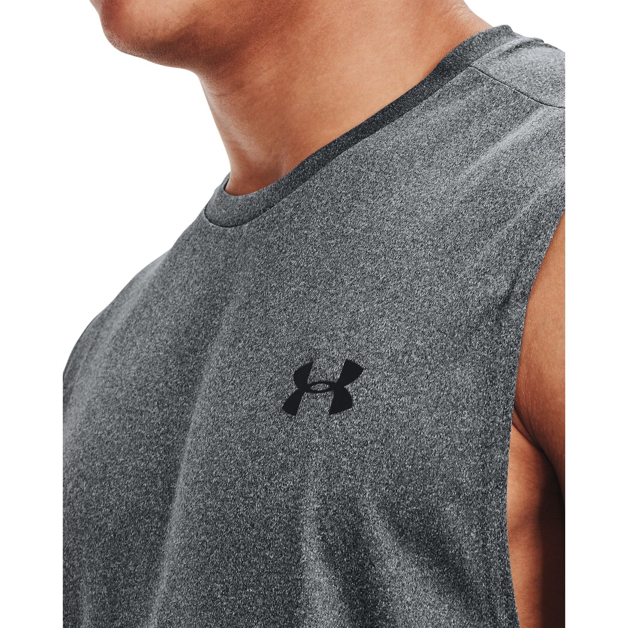 Pch GryLght/Blk - Under Armour - Under Velocity Muscle Mens Performance Tank Top - 6