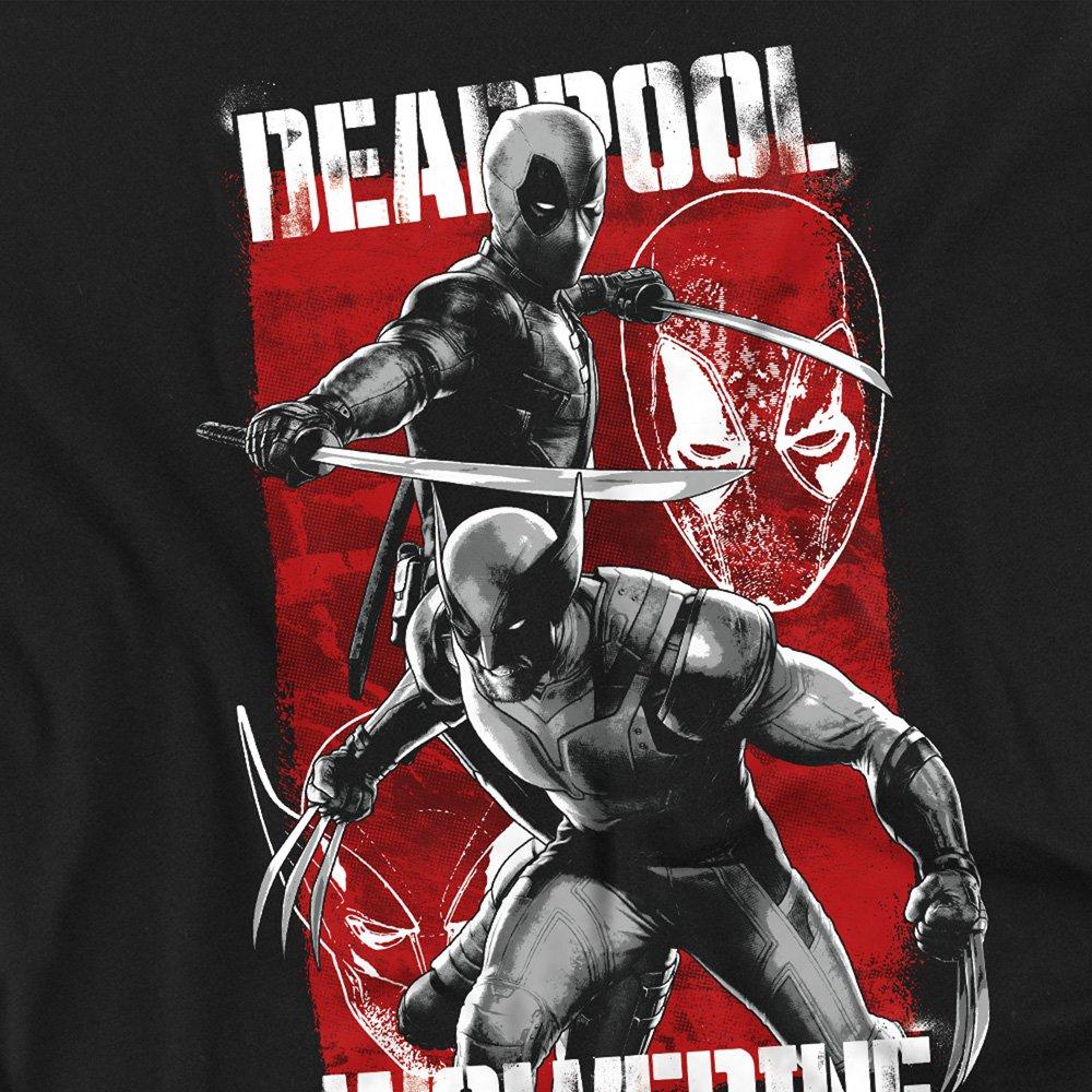 Black - Marvel - Deadpool Wolverine Fight Long Sleeve T-Shirt Blac - 2