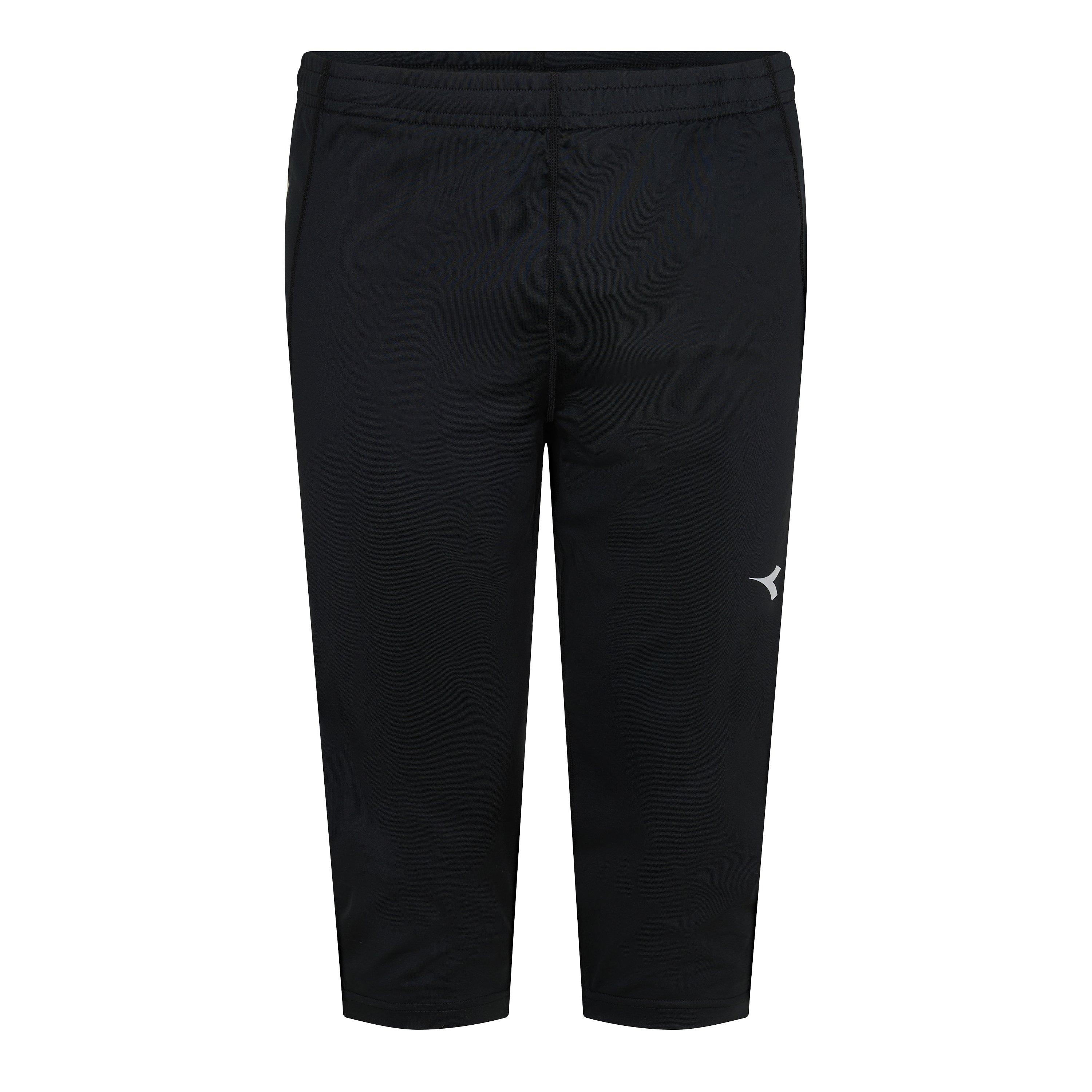 Diadora Women's 3/4 Tight Team Performance Gym Leggings - Black - 12 (M)
