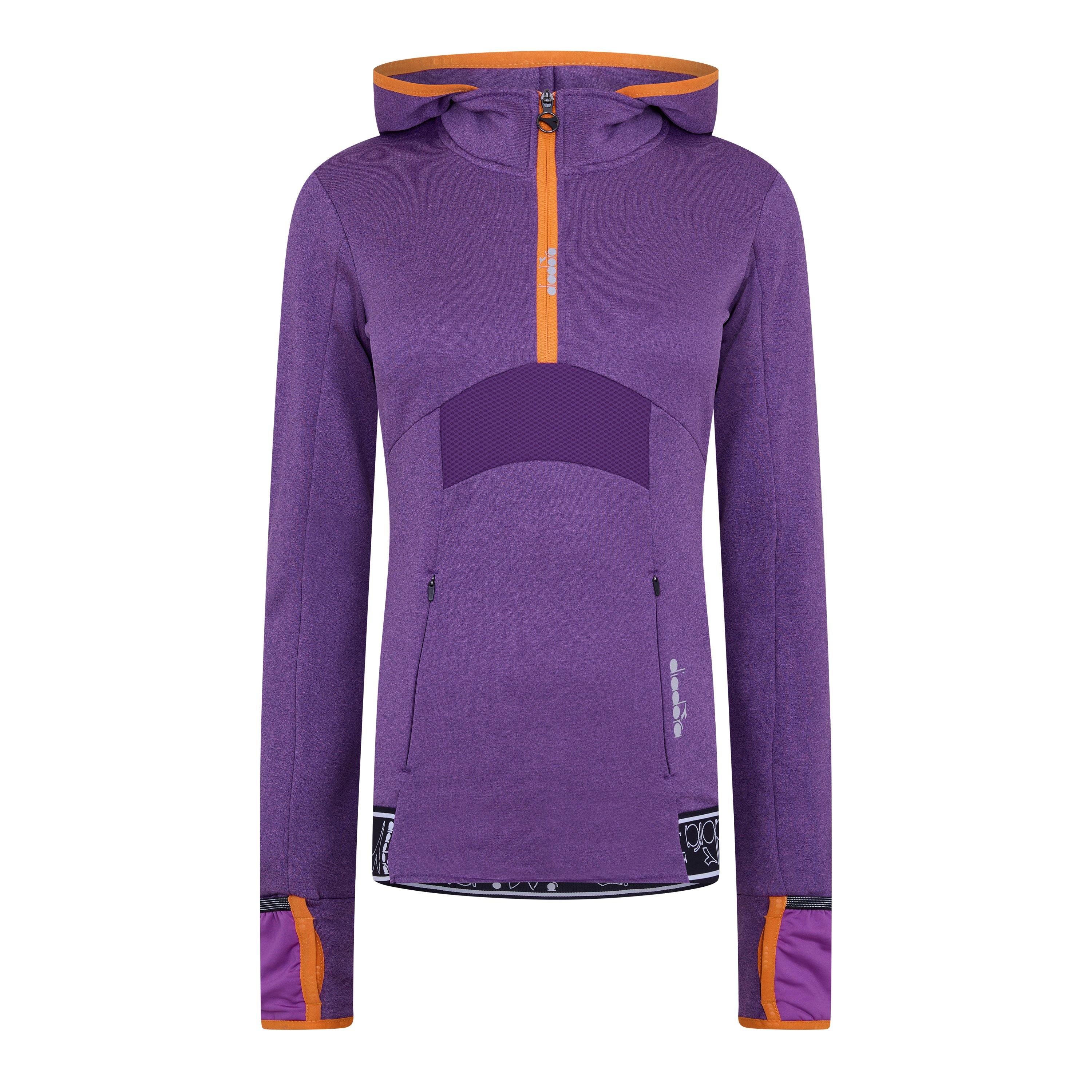 Diadora Women's L. Warm Up Winter Short Sleeve Performance Gym Top - Winter Purple - 8 (XS)