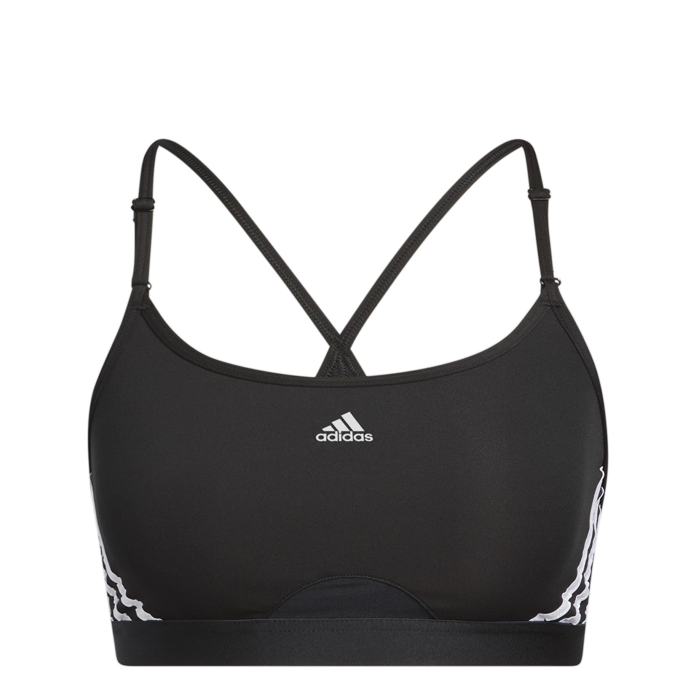 Adidas Women's Aeroreact Low Impact Sports Bra - Black/White - 2XL (C)