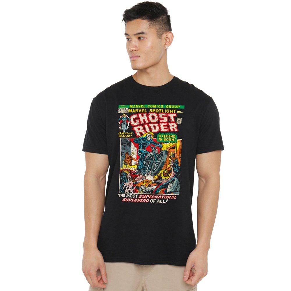Black - Marvel - Marvel Ghost Rider Is Born Mens T-Shirt Black - 1